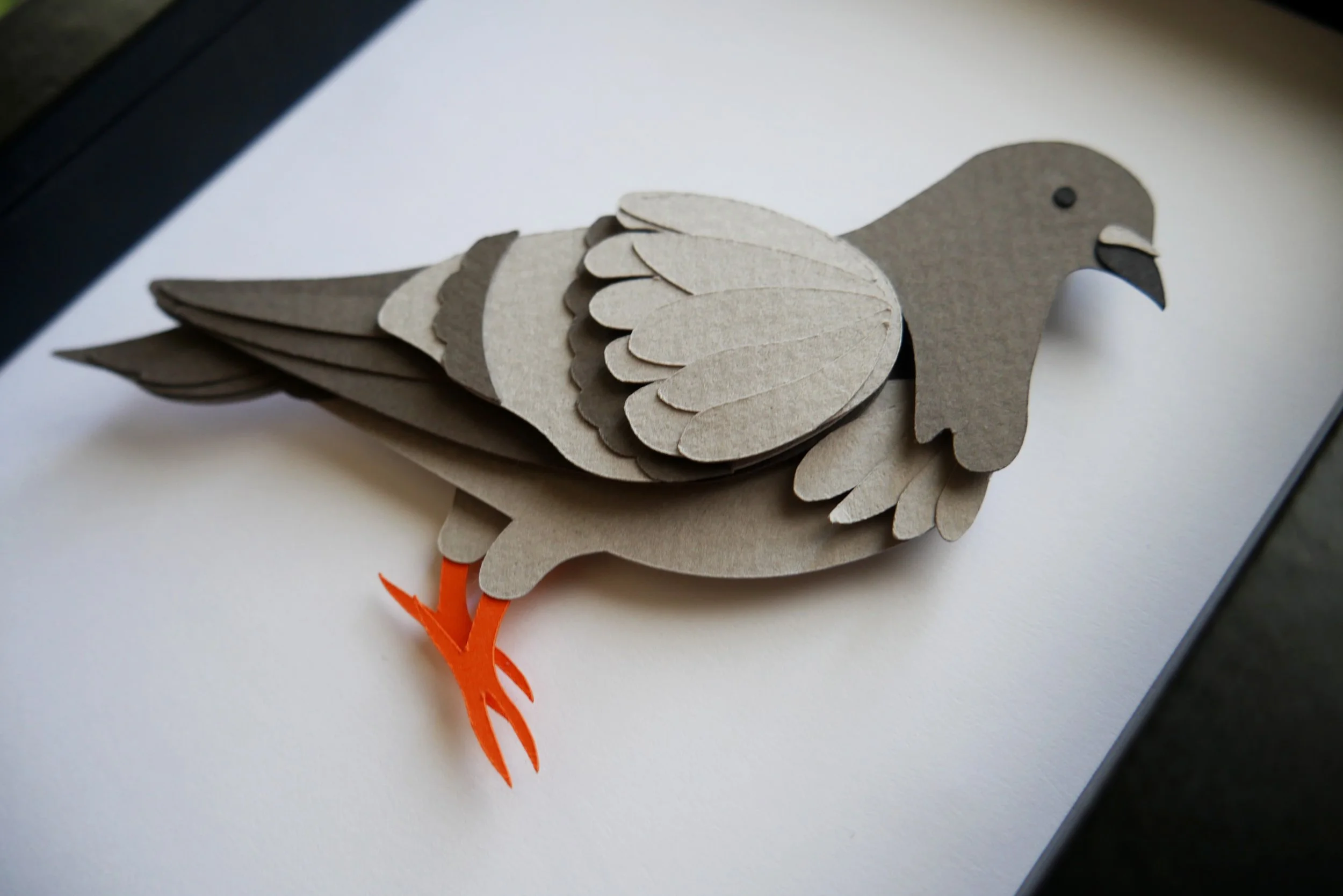 NYC Pigeon Handmade Paper Art Original