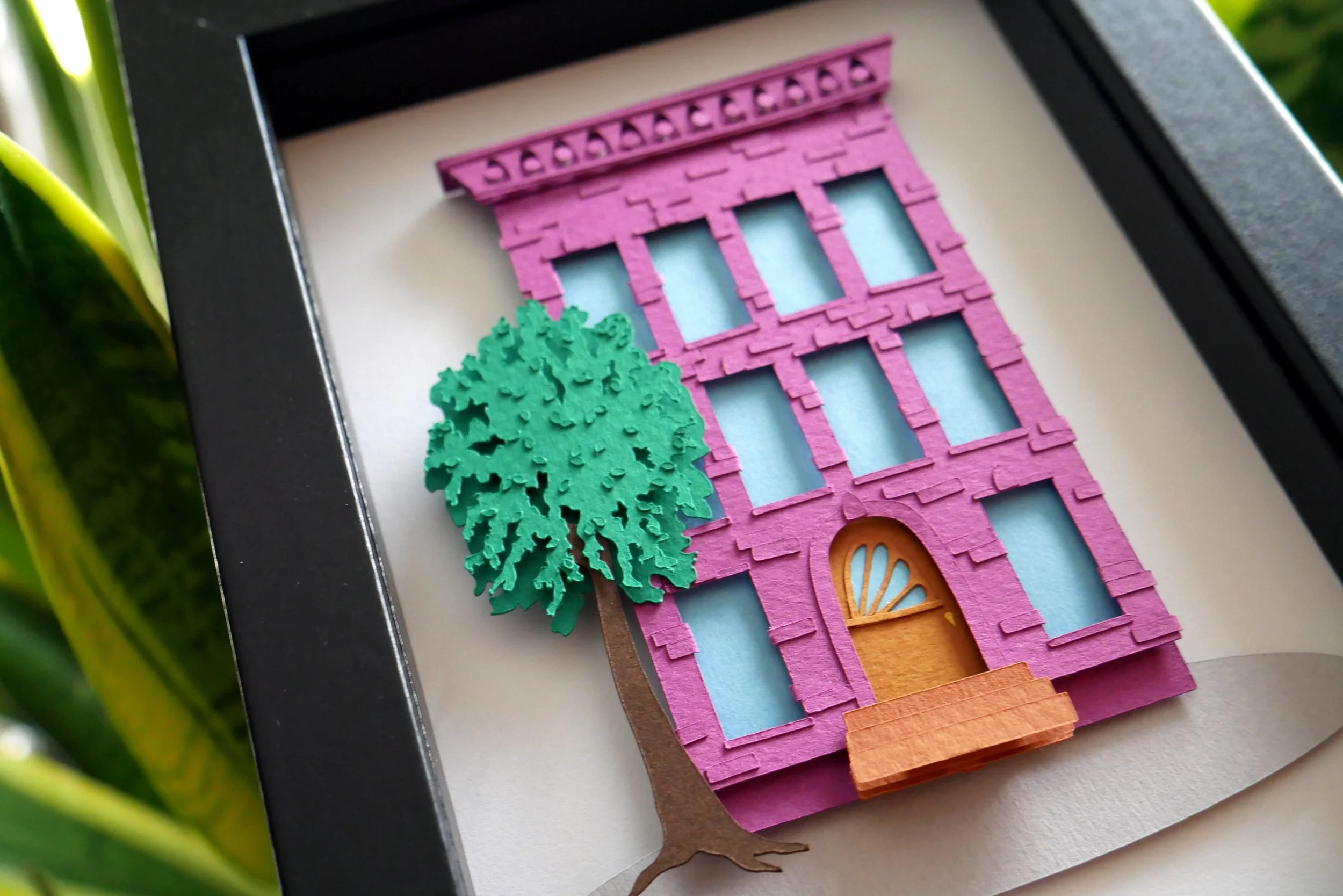 Brooklyn Brownstone Handmade Paper Art