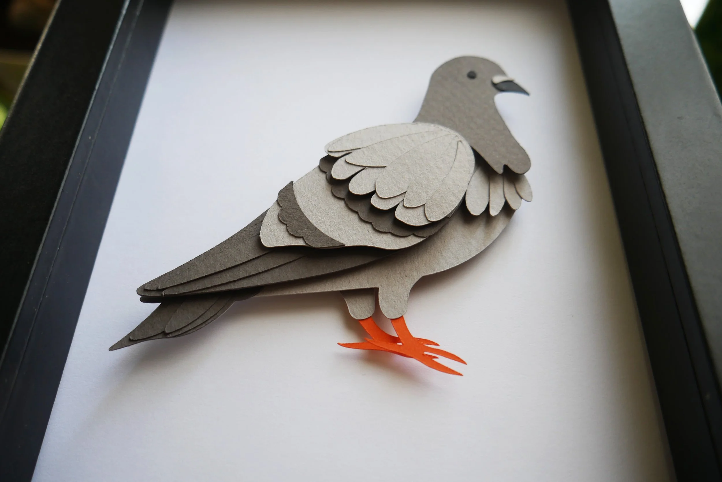 NYC Pigeon Handmade Paper Art Original