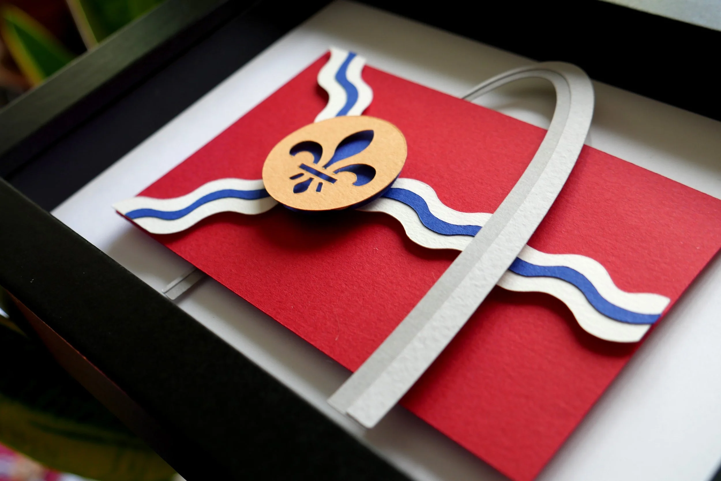 St. Louis Arch St. Louis Flag Handmade Paper Art