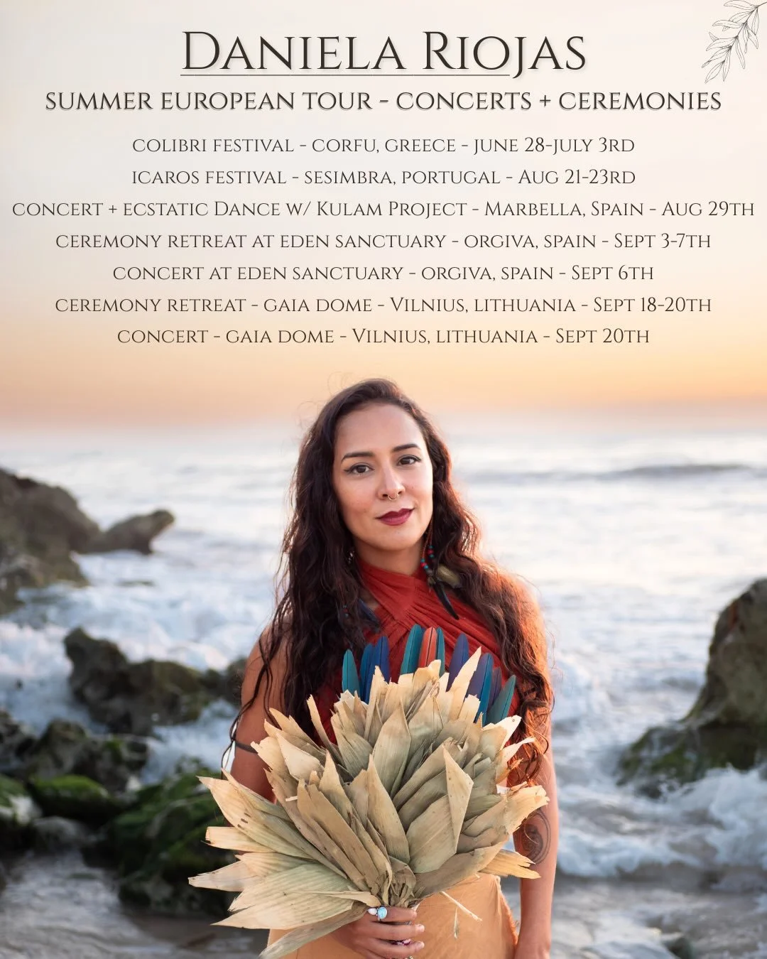 Familia ✨ I am so happy to announce my Summer European Tour, which will include festivals, ceremonial retreats, and concerts. 

This has been months in the making and my first full foray into new lands in service to my altar and also to share my voic