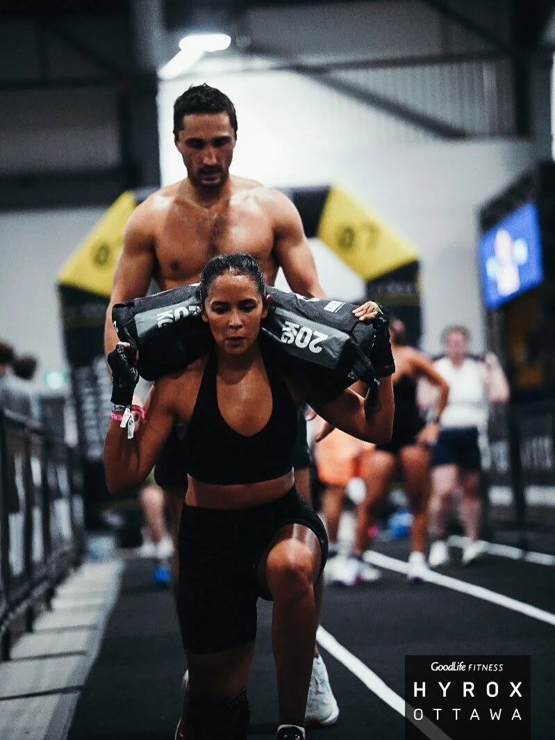 First Hyrox completed!! ⚡️ we did a Mixed Doubles in Ottawa, CA, training in different countries but flying in to give it our all. It was definitely a whole new goal to then train for men&rsquo;s weights. 

This is has been such a journey for me: rec