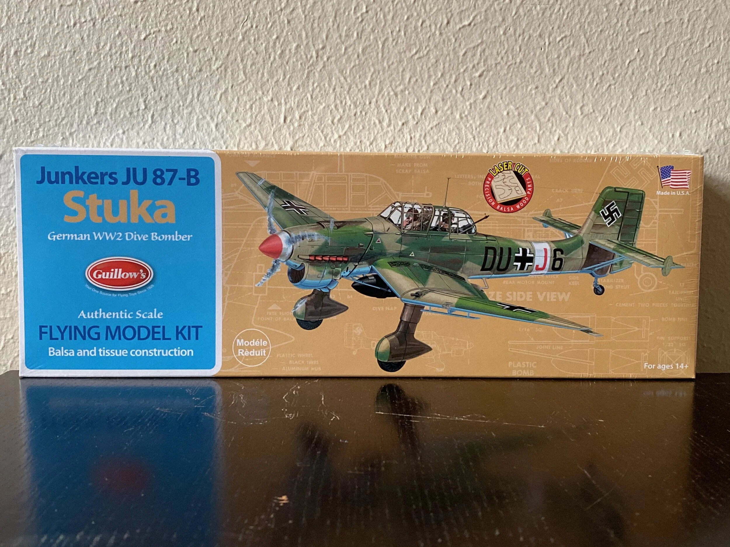 Guillow's Junkers JU 87B Stuka 16.5" Wingspan Balsa Kit# 508