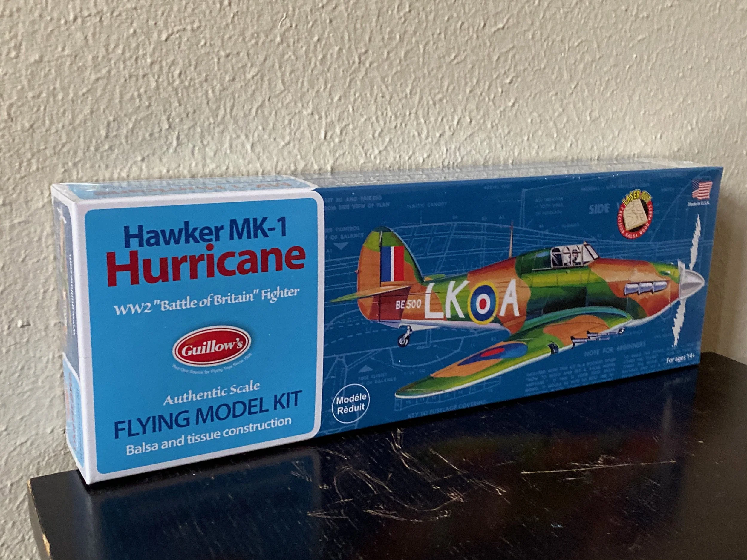 Guillow's Hawker MK-1 Hurricane 16.5" Wingspan Balsa Kit# 506