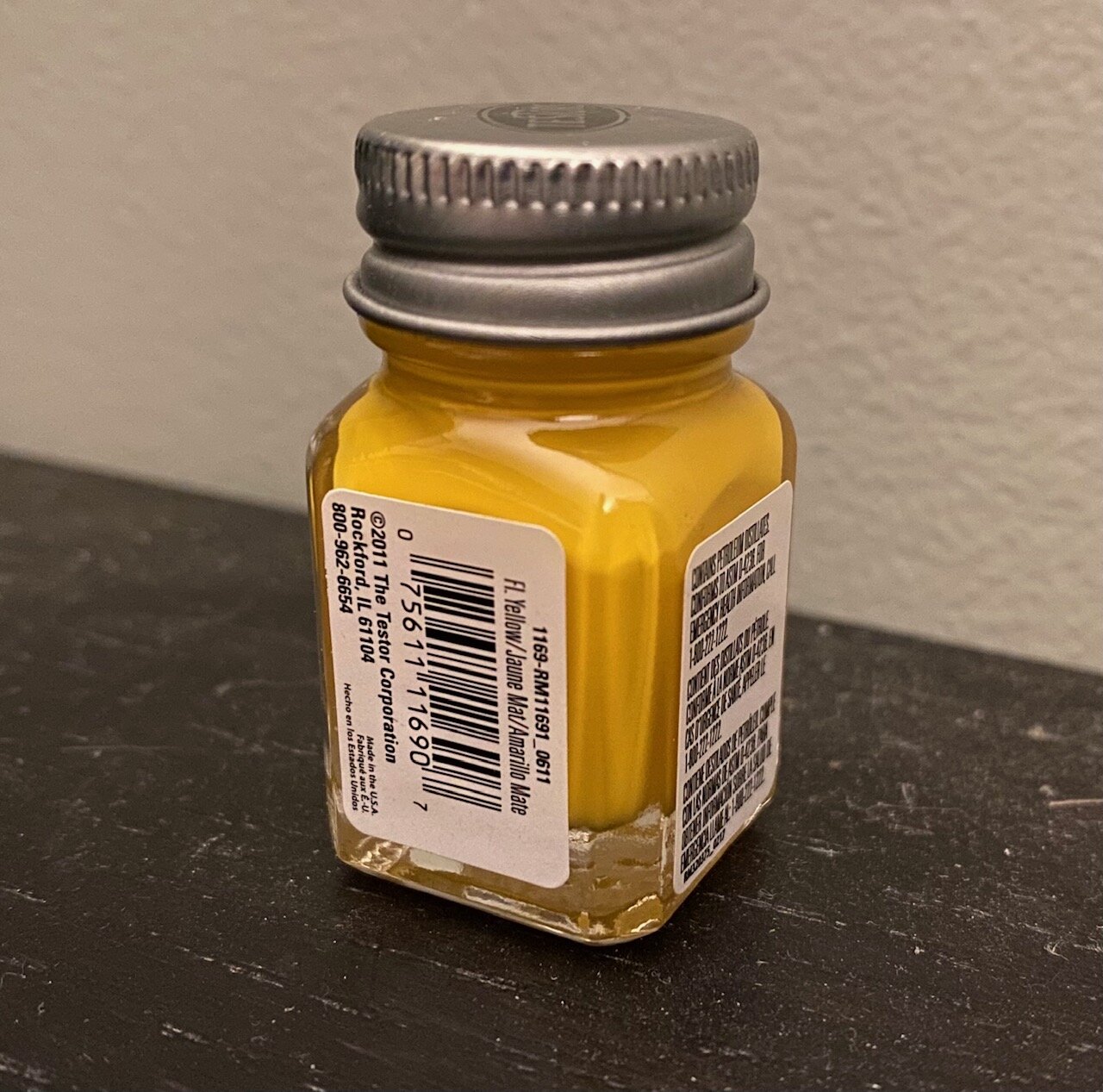 Flat Yellow Testors Enamel Plastic Model Paint, 1/4 oz bottle