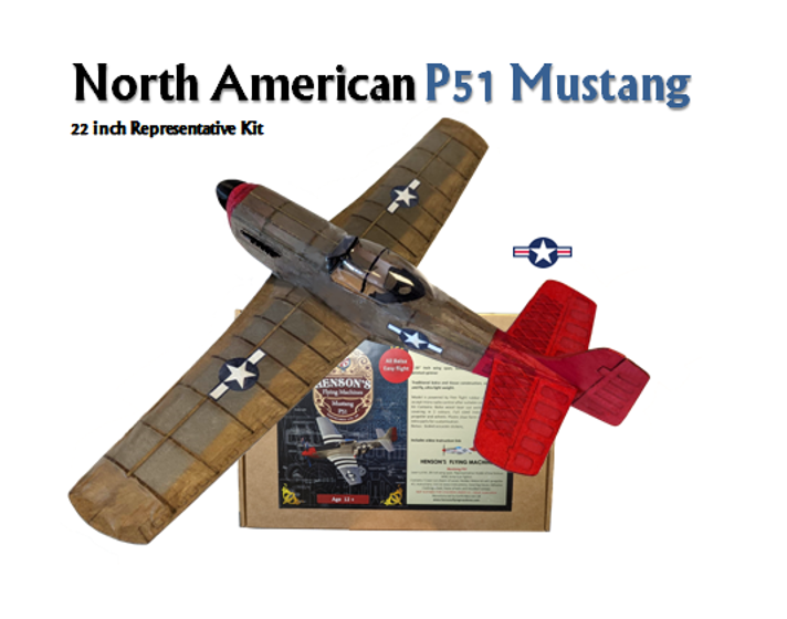 Henson's Flying Machines P51 Mustang [FREE-FLIGHT] Balsa Kit