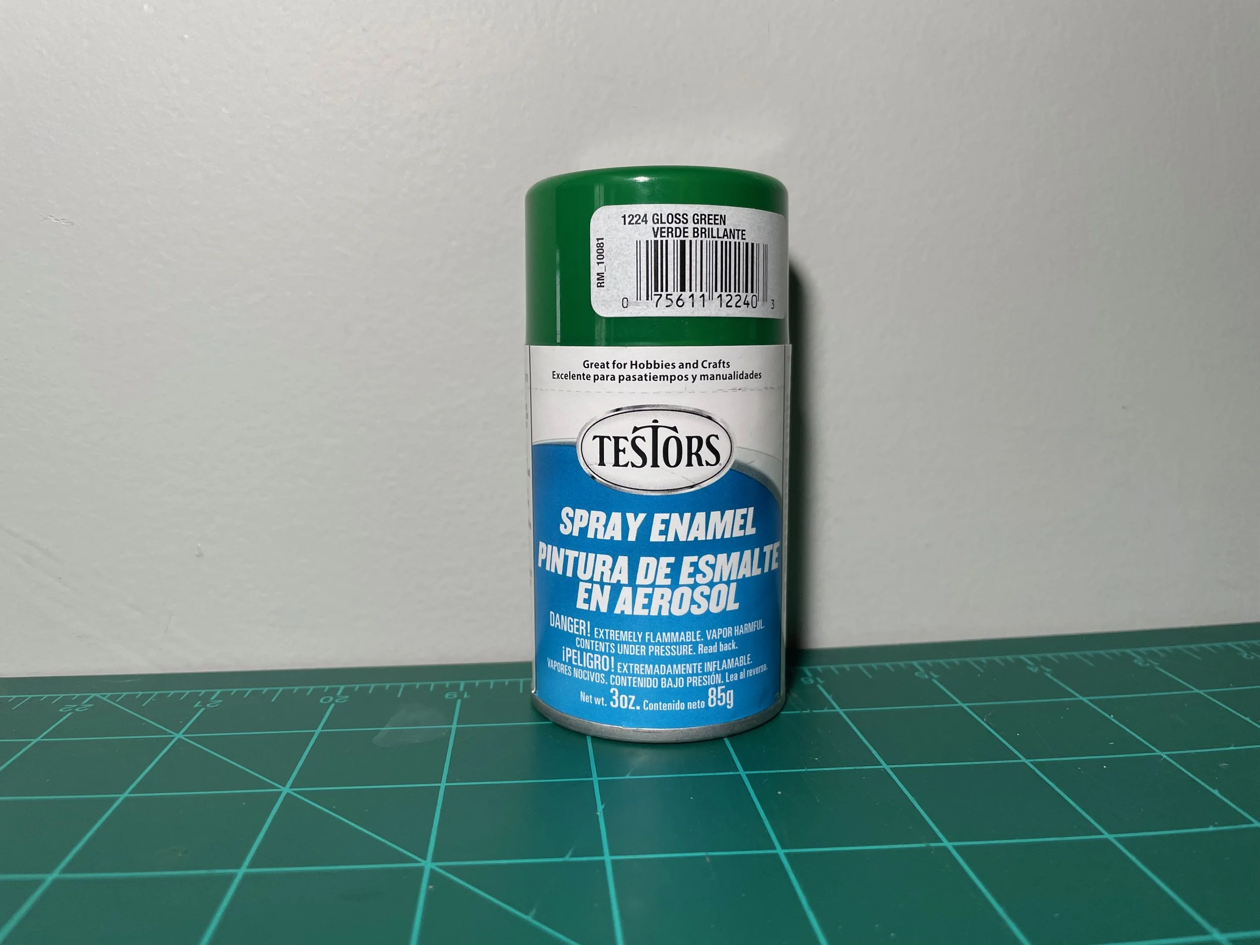 Testors Enamel 3oz.-Spray Enamel Gloss Green #1224
