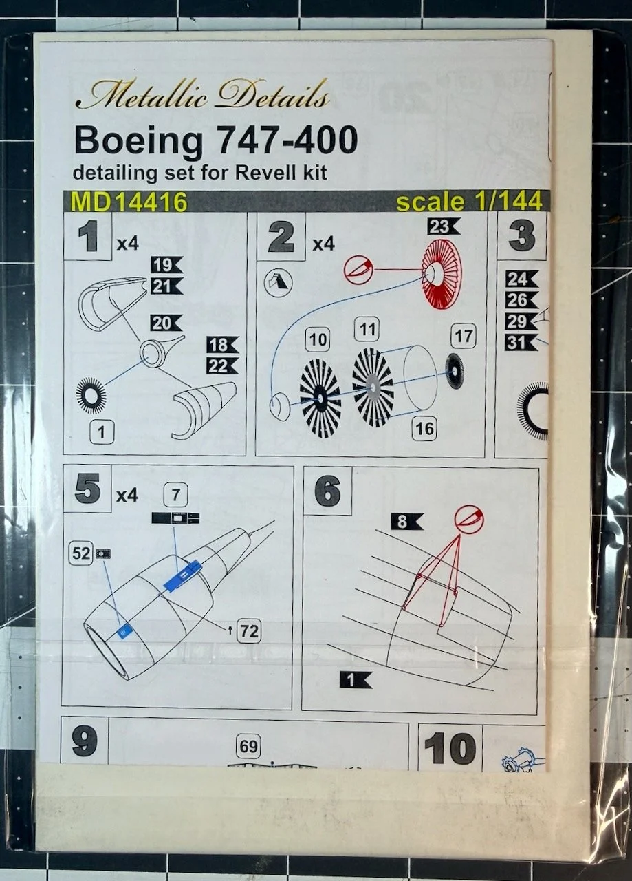 1/144 Metallic Details Boeing 747-400 Photo-etch set #MD14416
