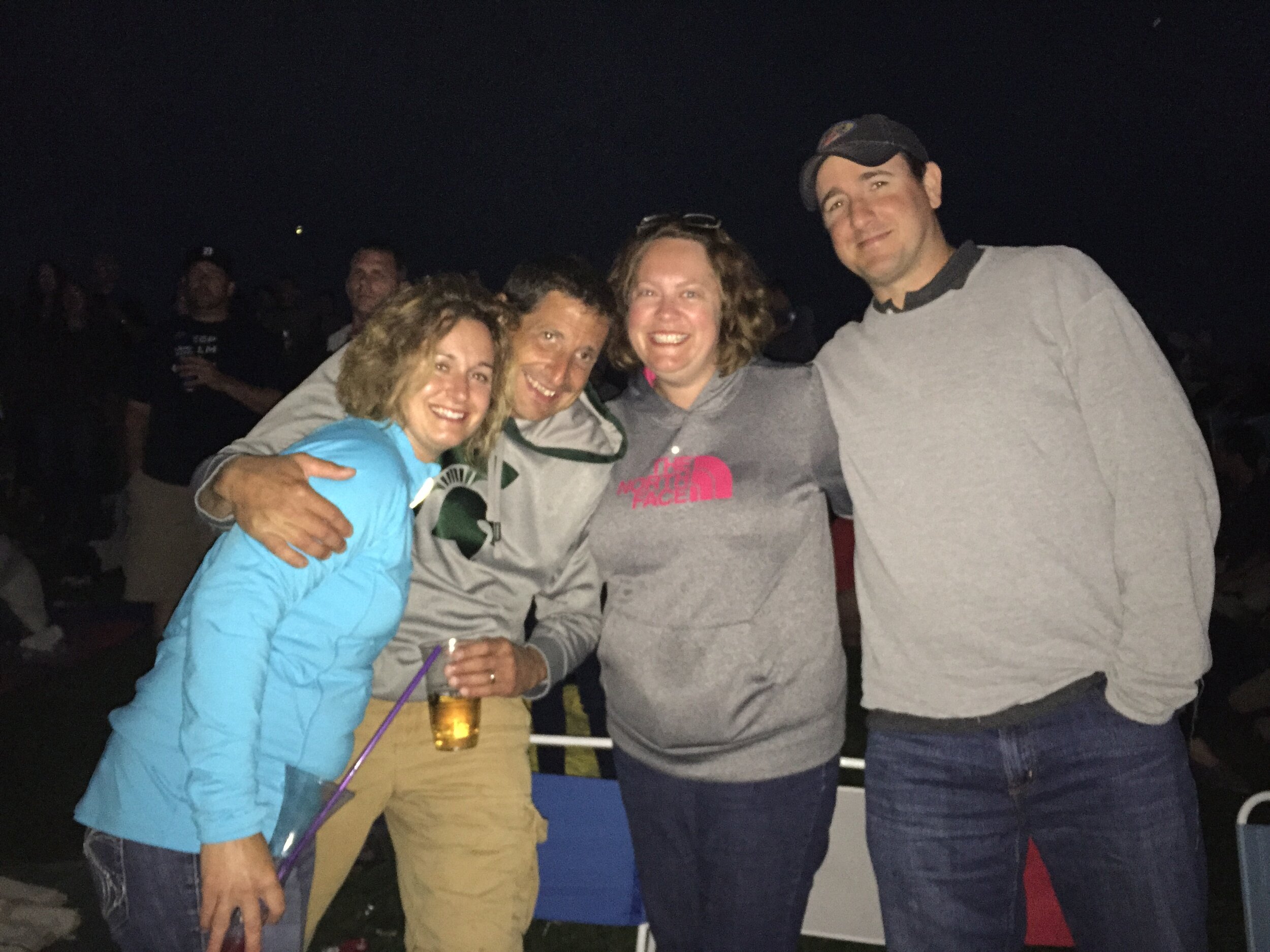 Teresa, Chris, Nikki and Matt on the lawn at DTE Energy Music Theater for the Dave Matthews Band concert