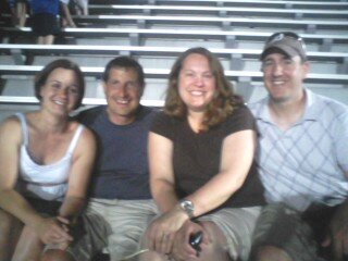 Teresa, Chris, Nikki and Matt in the bleachers at the U2 concert at Spartan Stadium.