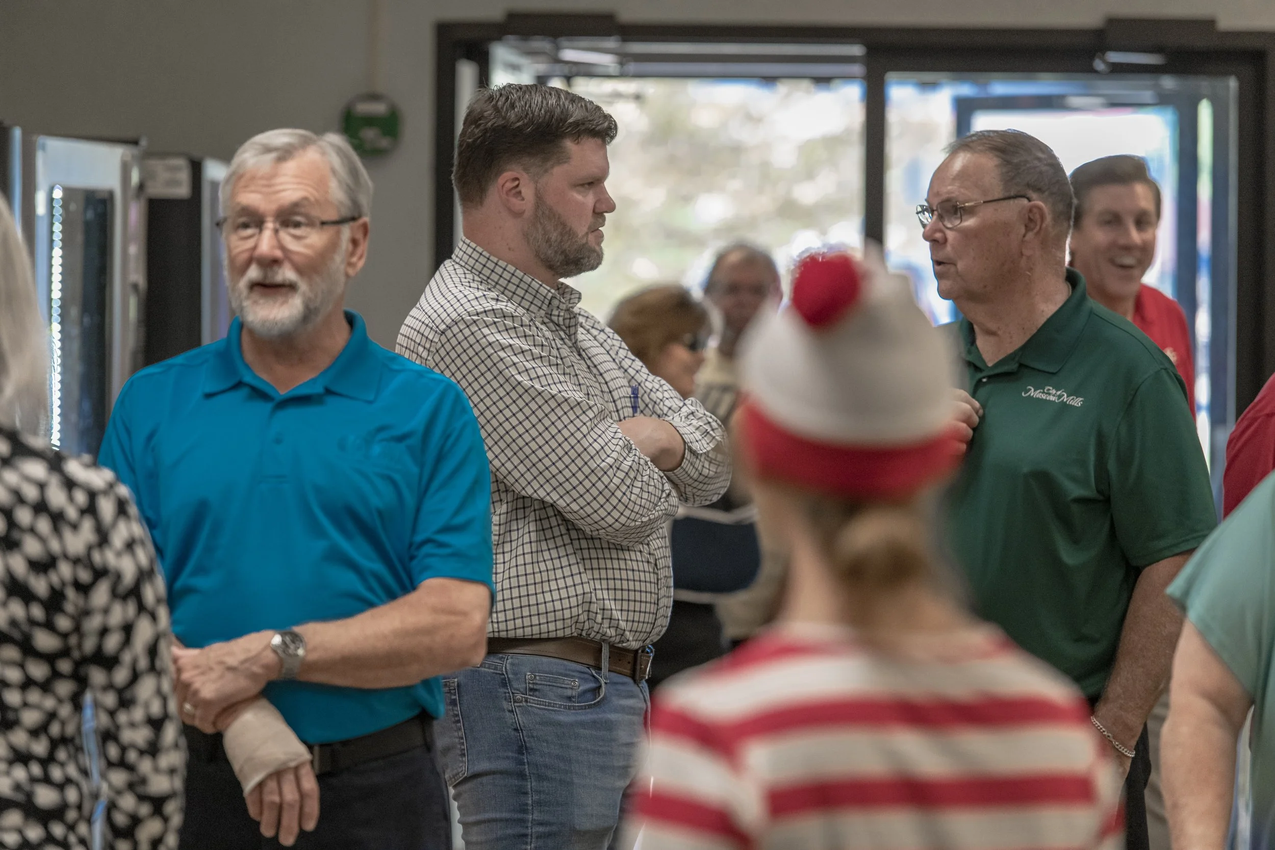 Visitors gather in the reception area during the open house at the 2022 BCI Open House.