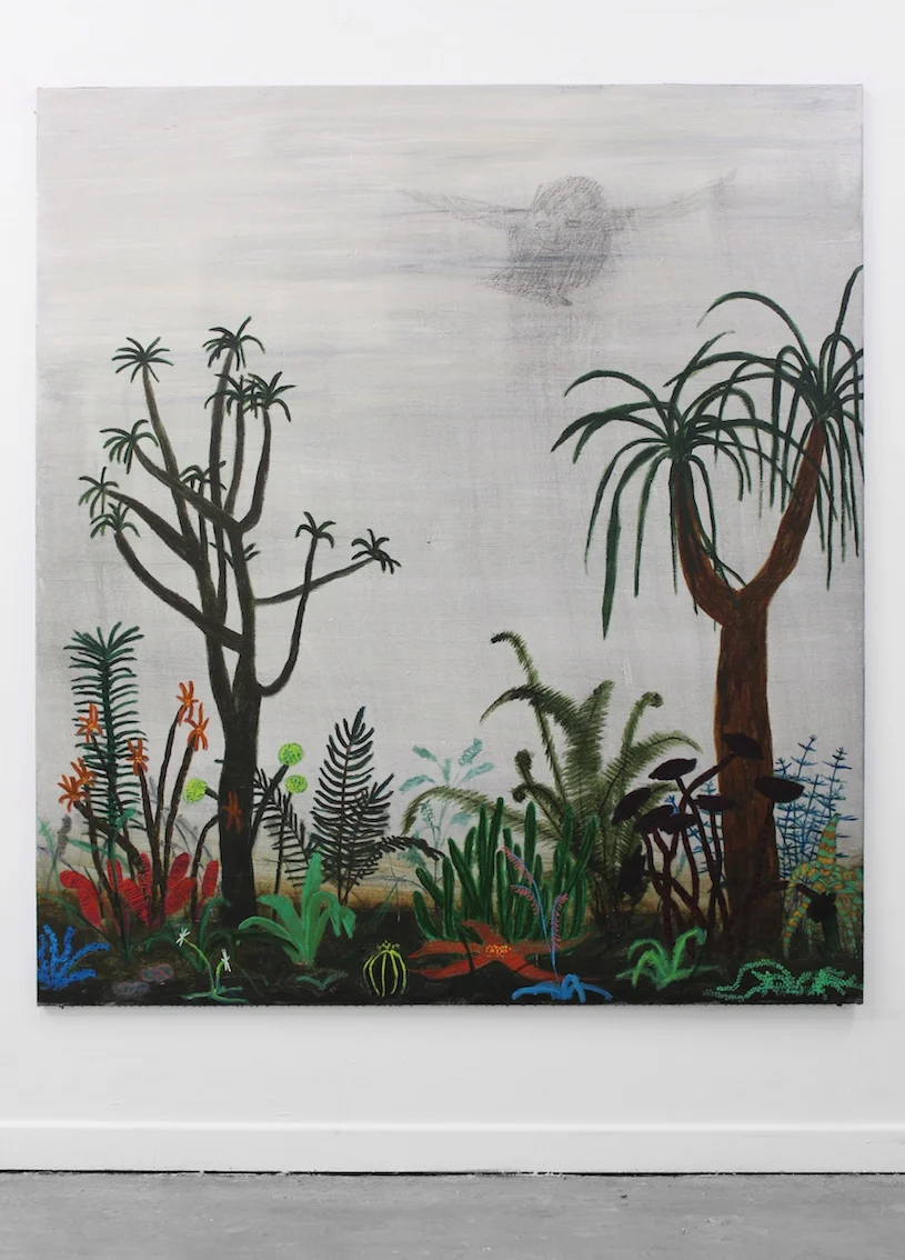 Smoke in the Rain , 2019 acrylic on flax 190 x 170cm