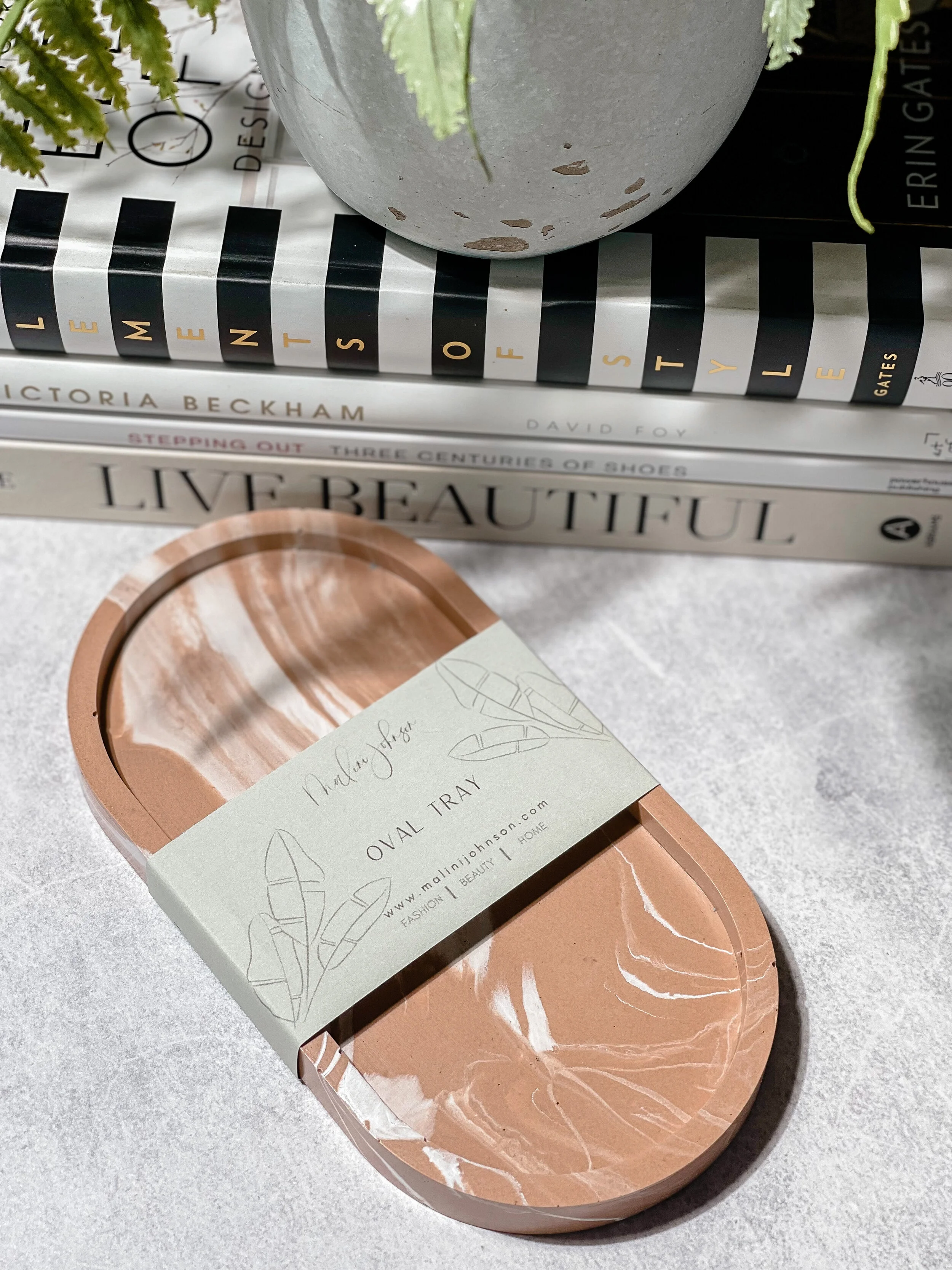 Oval Tray  (Brown Marble)