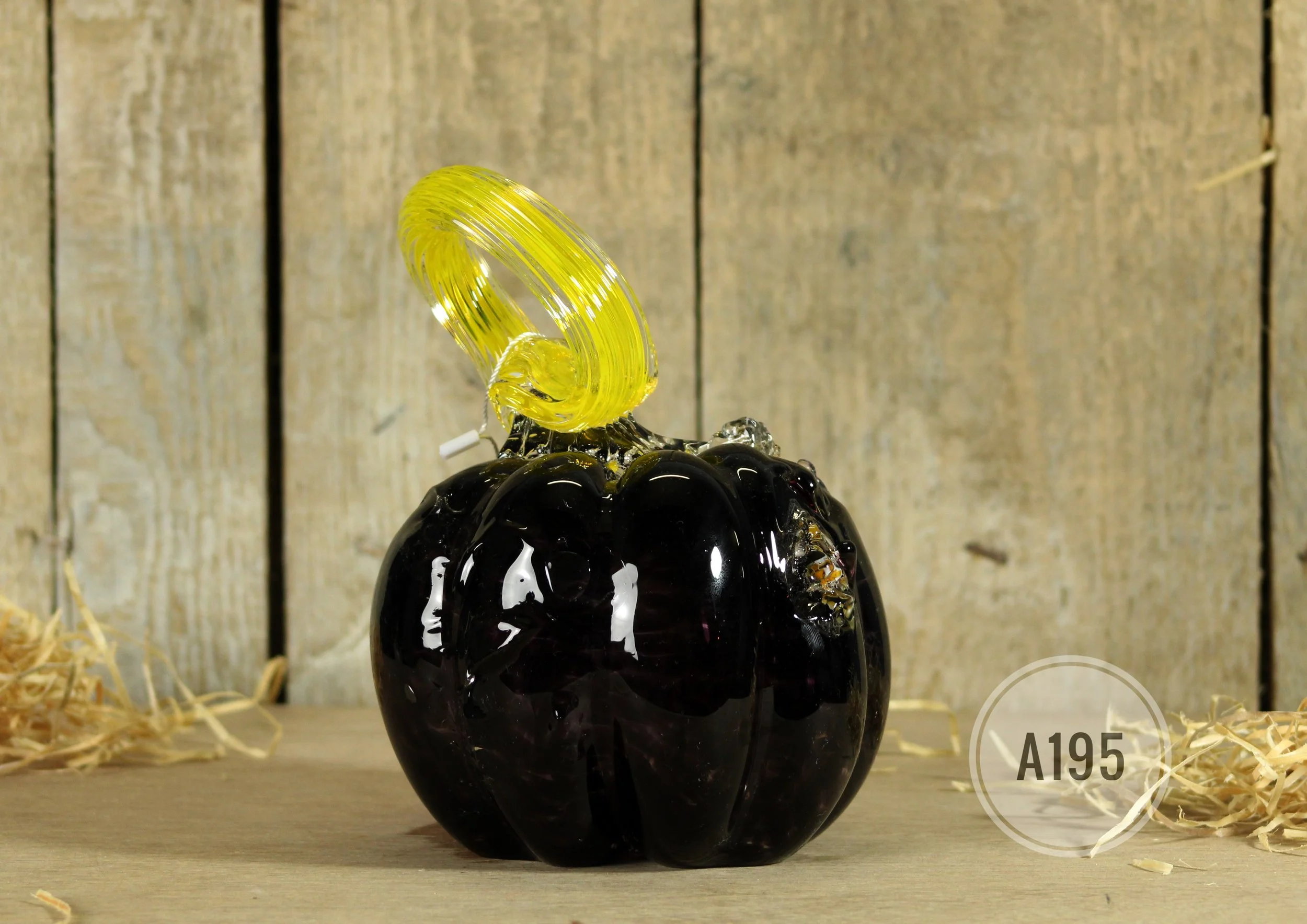 Black and Yellow Glass Pumpkin