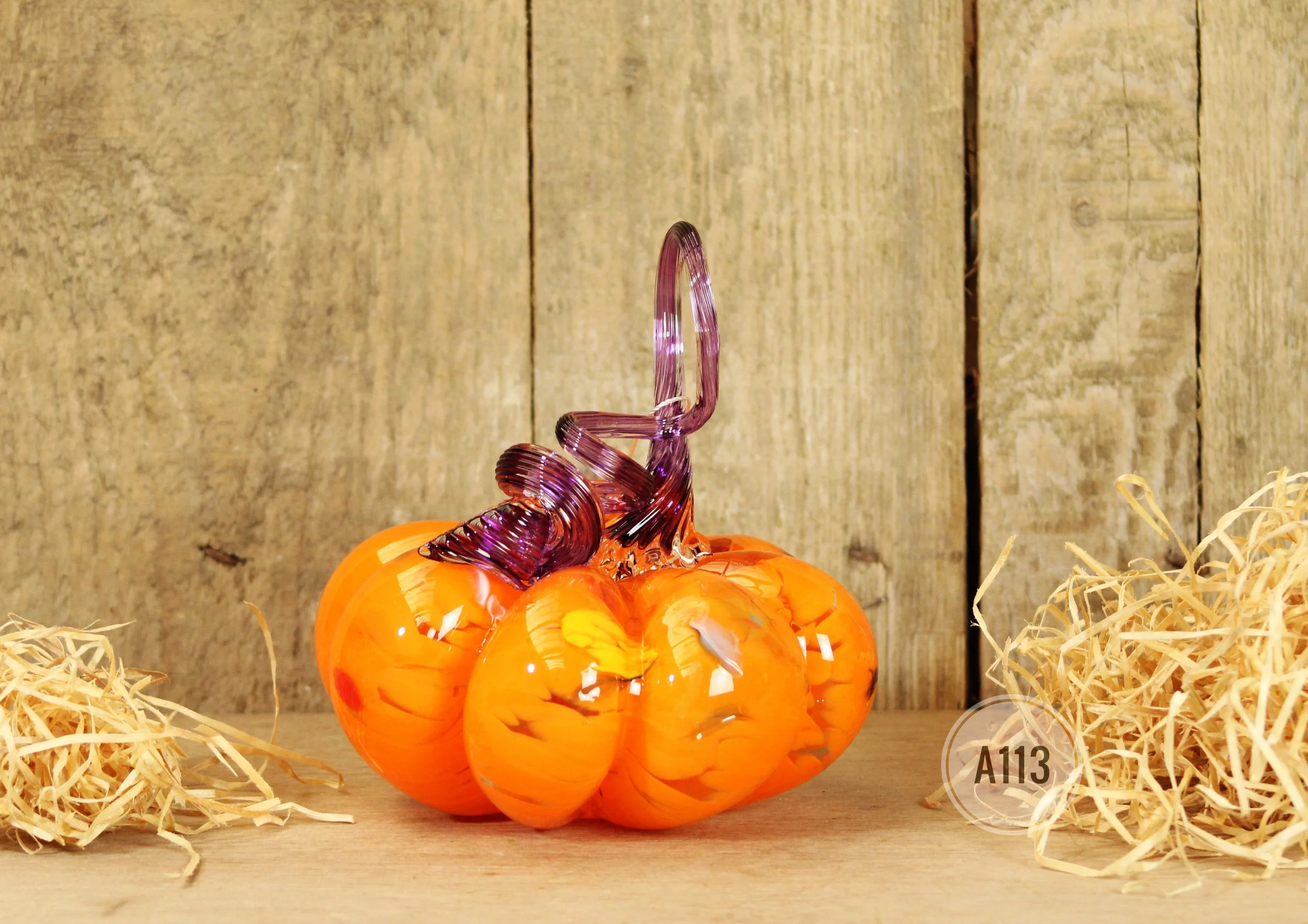 Orange Confetti Glass Pumpkin