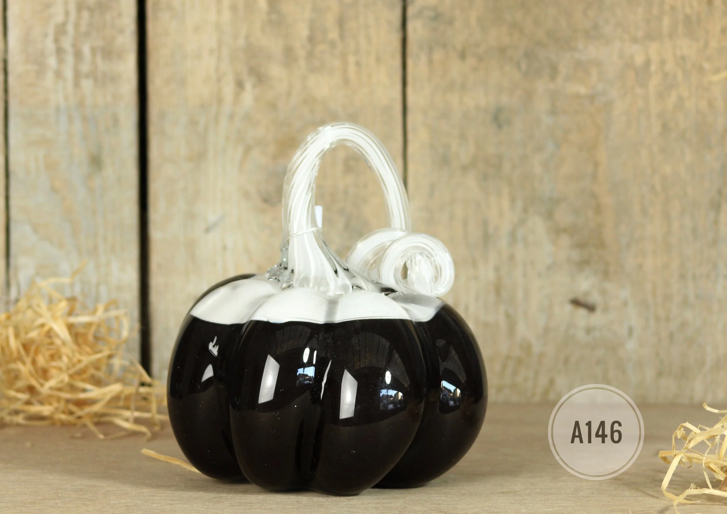 Black & White Glass Pumpkin