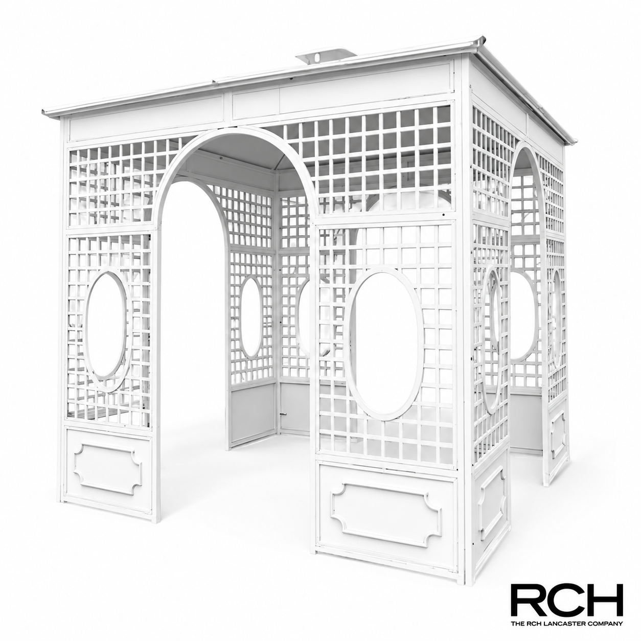 Victorian Style Cast Iron Garden Gazebo Kit - White Finish | **Build Time 20 Weeks**