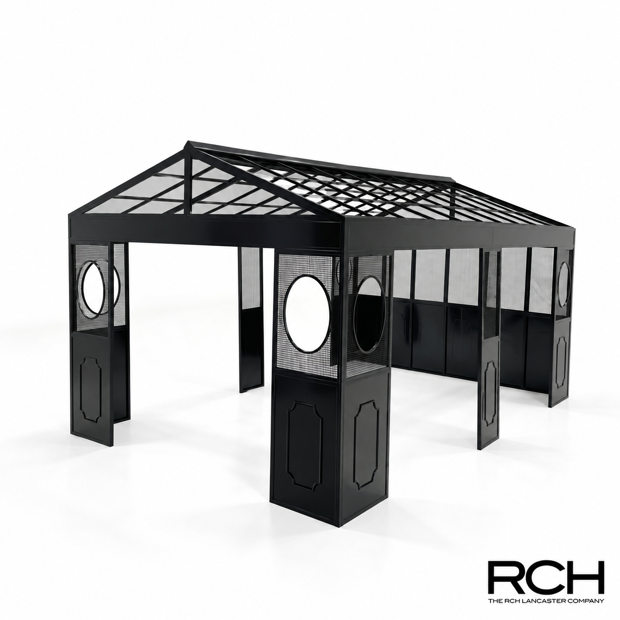 8' x 16' Victorian Style Iron Garden Gazebo Kit - Black Finish | **Build Time 24 Weeks