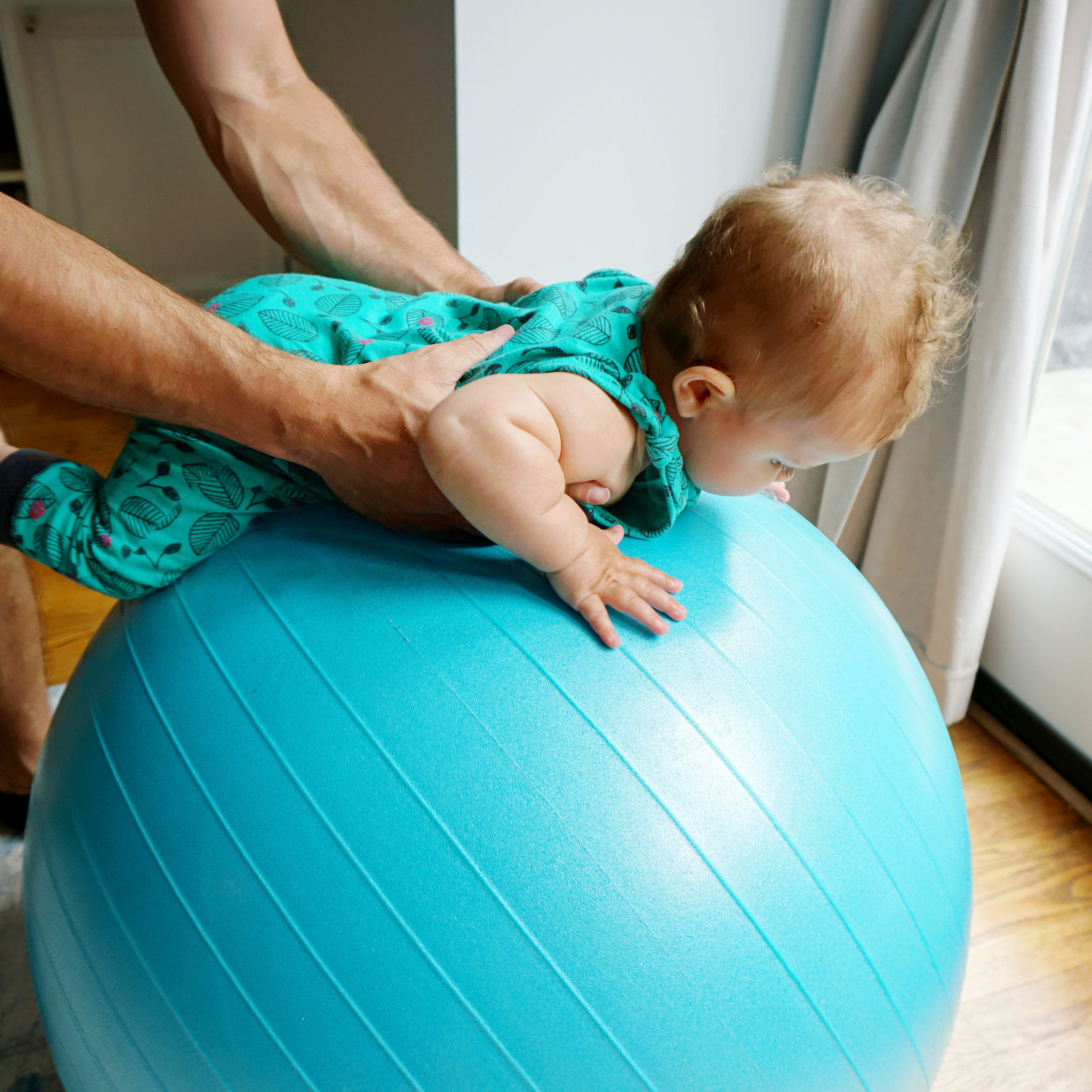 Exercise Ball Tummy Time — Baby Play Hacks