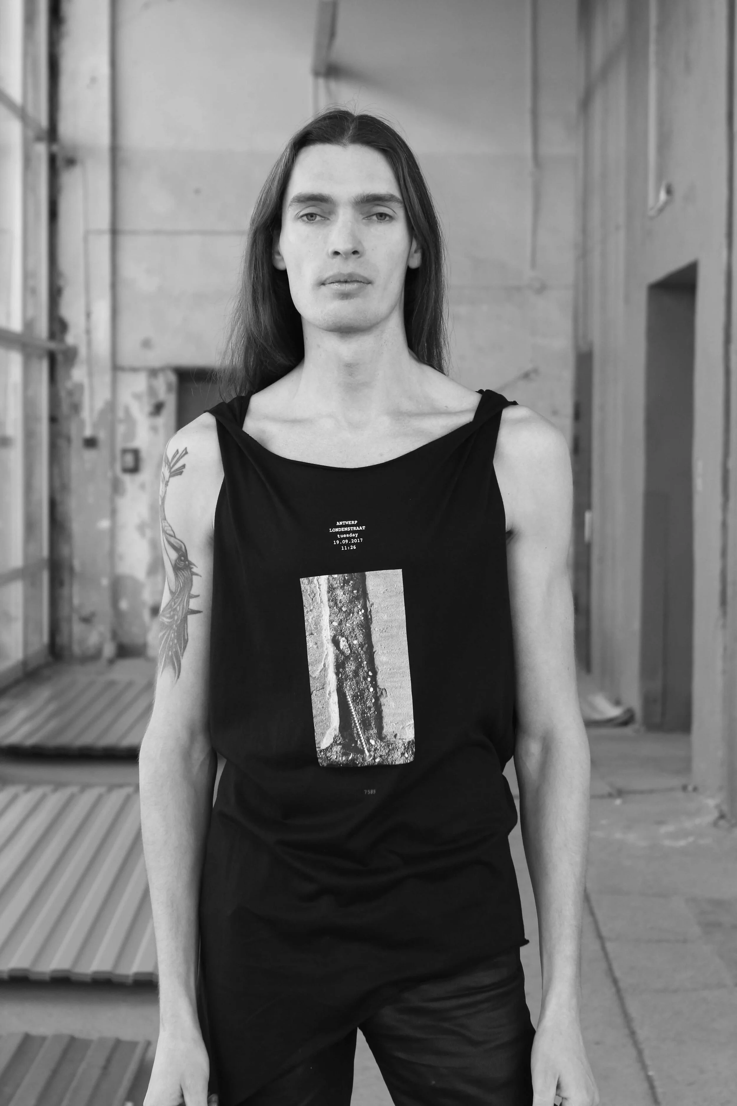 "ANTWERP. FLOORS" ASYMMETRICAL TANKTOP