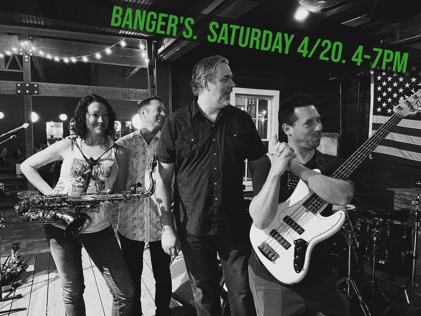 Whether you&rsquo;re celebrating 4/20, palindromic dates, or just the fact that it&rsquo;s Saturday, make your way down to @bangersaustin for an early evening show with us. Can&rsquo;t wait to see you!