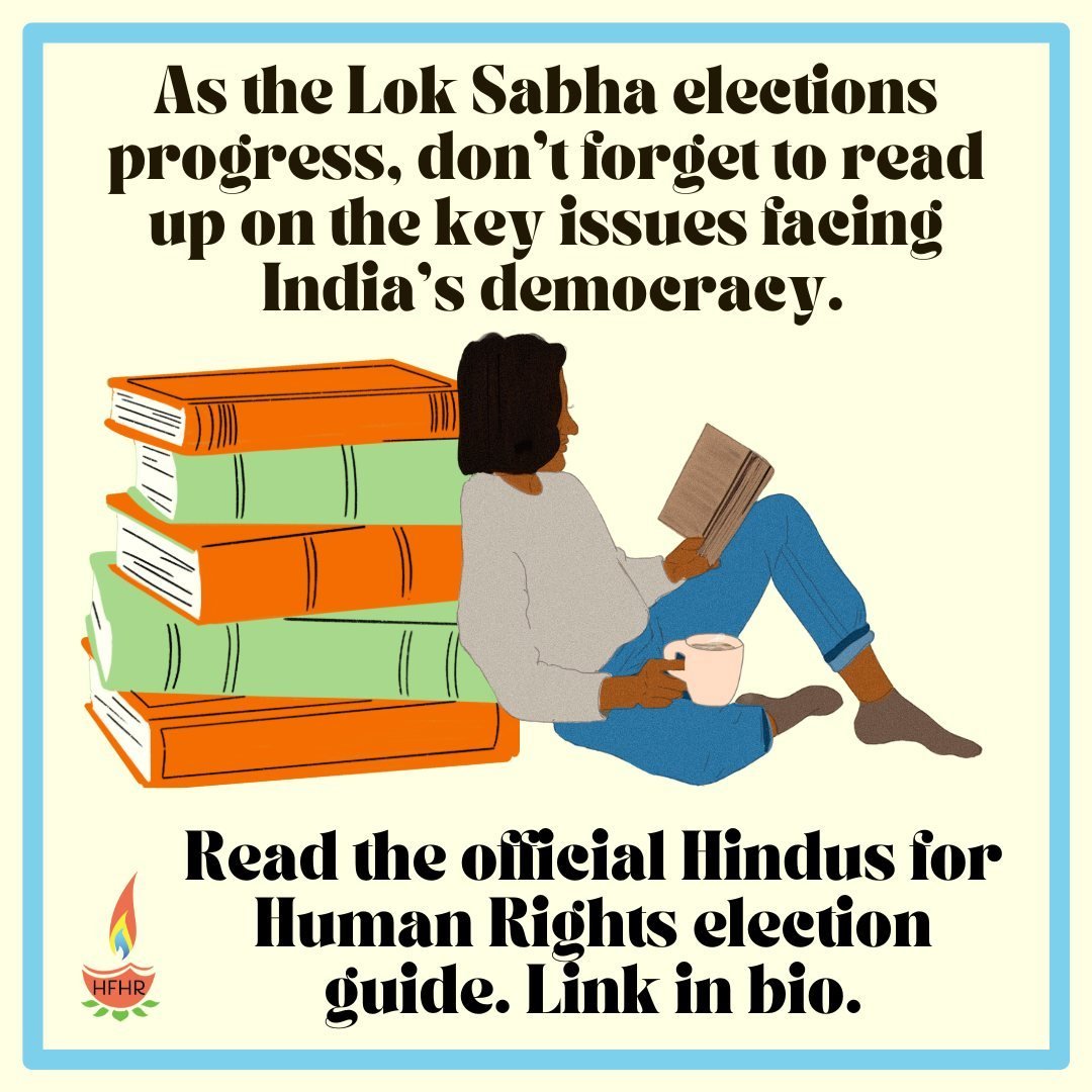 ⚖️ The #LokSabha elections are in full swing -- make sure you're up to date and informed on the key issues facing #IndianDemocracy. 

📚 Check out our official HfHR election guide now, in which we break down the history of Indian politics, the major 