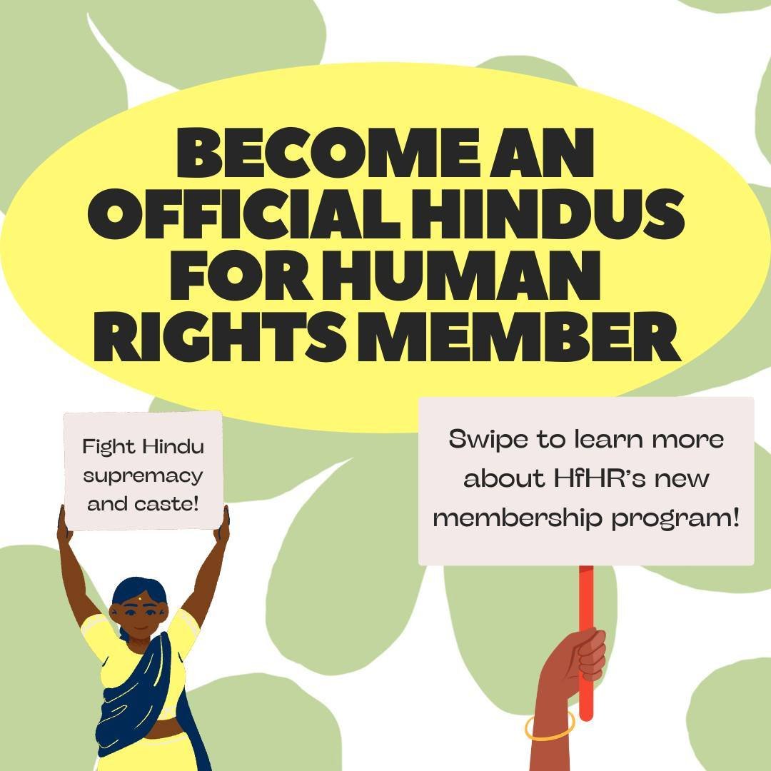 💫 We are so excited to announce the launch of HfHR&rsquo;s membership program! 

🌱 This program is the first crucial step towards building a robust, grassroots movement of progressive Hindus and allies who are willing to stand up against hate and w