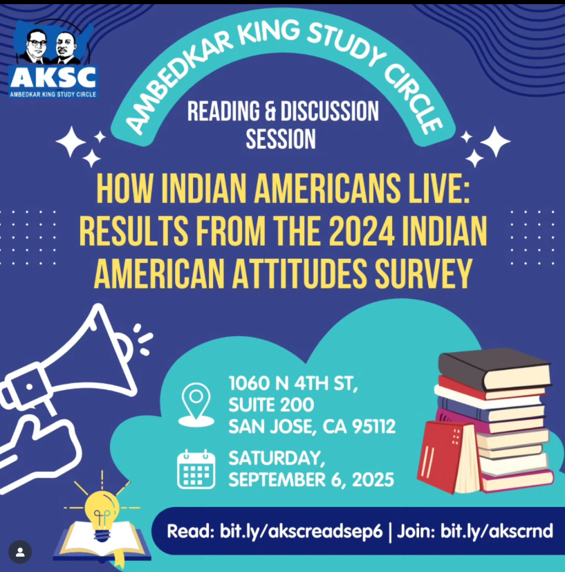 Reading & Discussion Session: How Indian Americans Live San Jose, CA - 3:00 PM – 5:00 PM PST