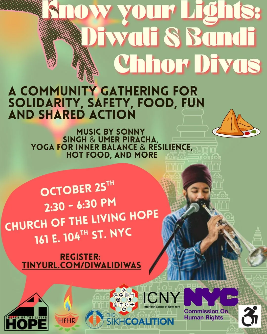 We are thrilled to announce Know Your Lights: our NYC Diwali and Bandi Chhor Divas celebration on 10/25. It is organized in partnership with @sikhcoalition, @churchofthelivinghope, and @nycchr and is at the Church in East Harlem!  It's gonna be amazi