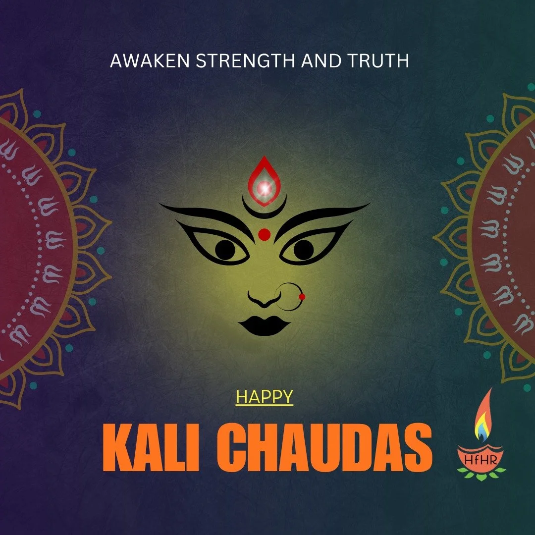 Kali Chaudas invites us to face darkness&mdash;with courage, clarity, and care.
Maa Kali&rsquo;s sword is a promise: we can sever fear and hate from our lives and communities. Tonight, we light a diya for protection of the vulnerable, truth in public