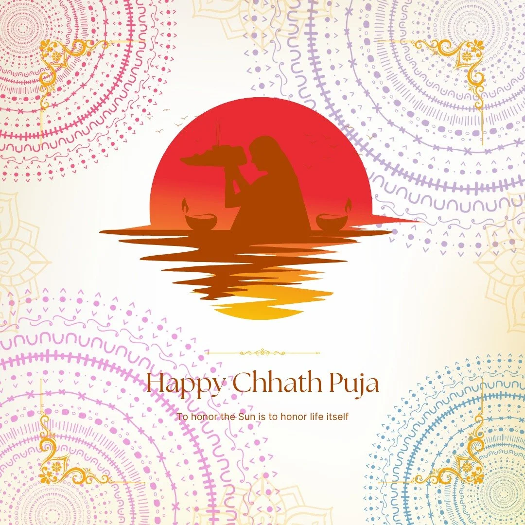 Happy Chhath Puja! 
Today, millions offer prayers to Surya—the Sun God—thanking the life-giving light that sustains us all.
Chhath Puja is more than a ritual of devotion; it is a deep act of ecological reverence --
rooted in women’