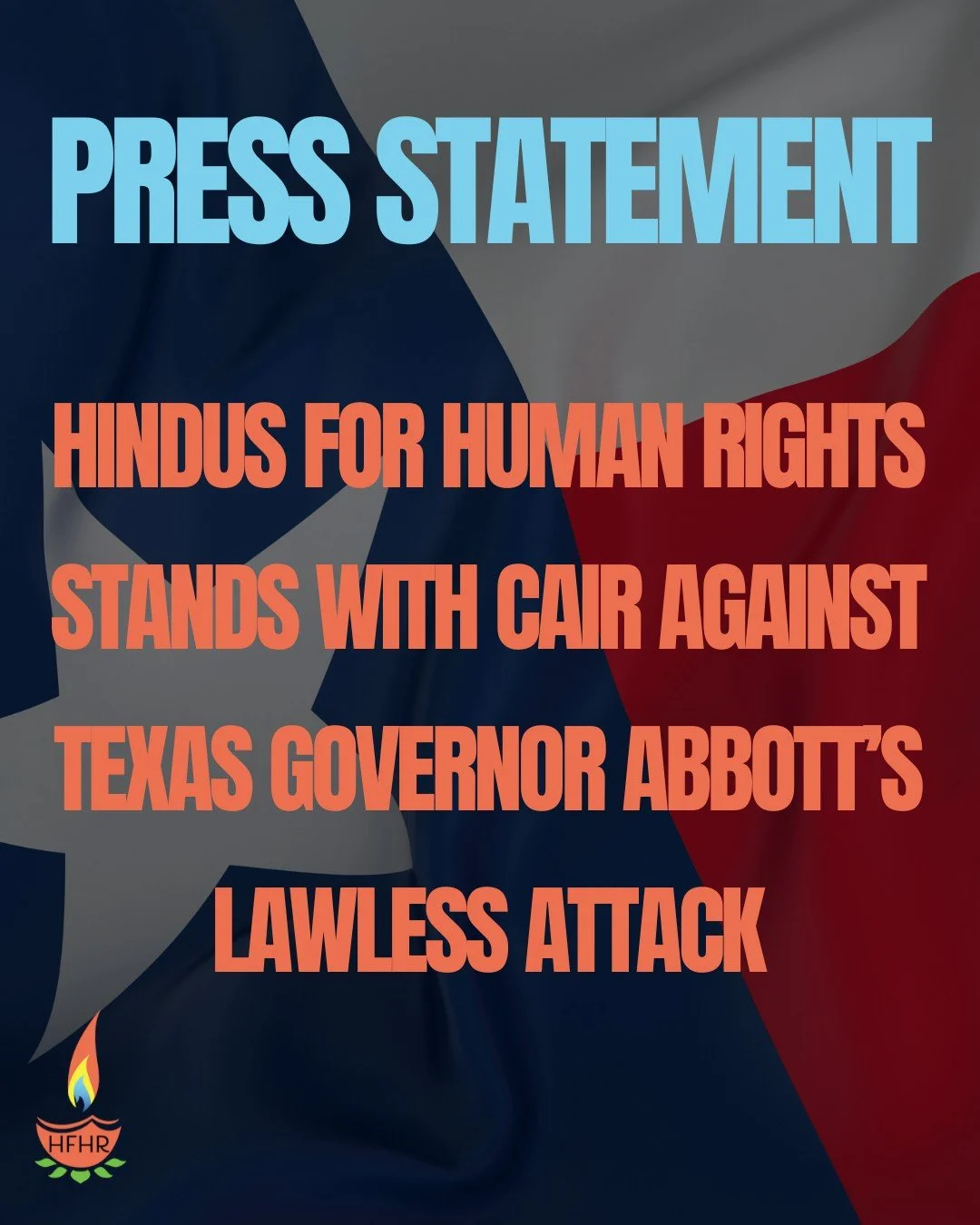 Texas Gov. Greg Abbott has falsely and dangerously labeled @cair_national a &ldquo;terrorist organization&rdquo; &ndash; a move that mirrors decades of attempts to criminalize movements for justice.

As Hindus for Human Rights, we stand with CAIR and