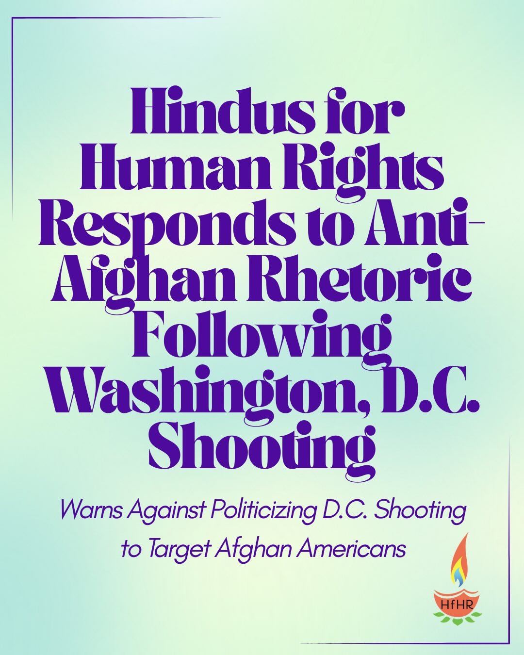 HfHR unequivocally condemns the shooting of two National Guard soldiers in Washington, DC. At the same time, we urge individuals to not give into the rise of anti-Afghan hatred spread by the Trump administration in the wake of this tragedy. We are ho