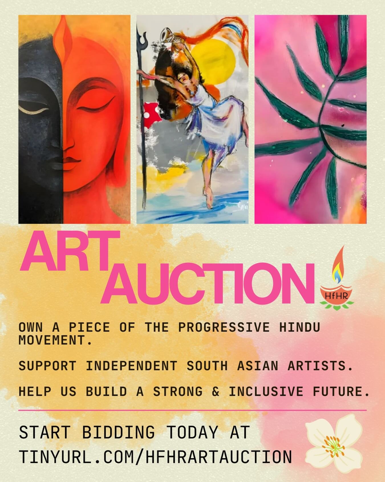 Our art auction is LIVE! 🎨

Our amazing 2026 calendar artists have donated their original works to support our mission against bigotry and nationalism and towards peace, justice, and truth for all. 🕊️

Own a unique piece of the progressive Hindu ar