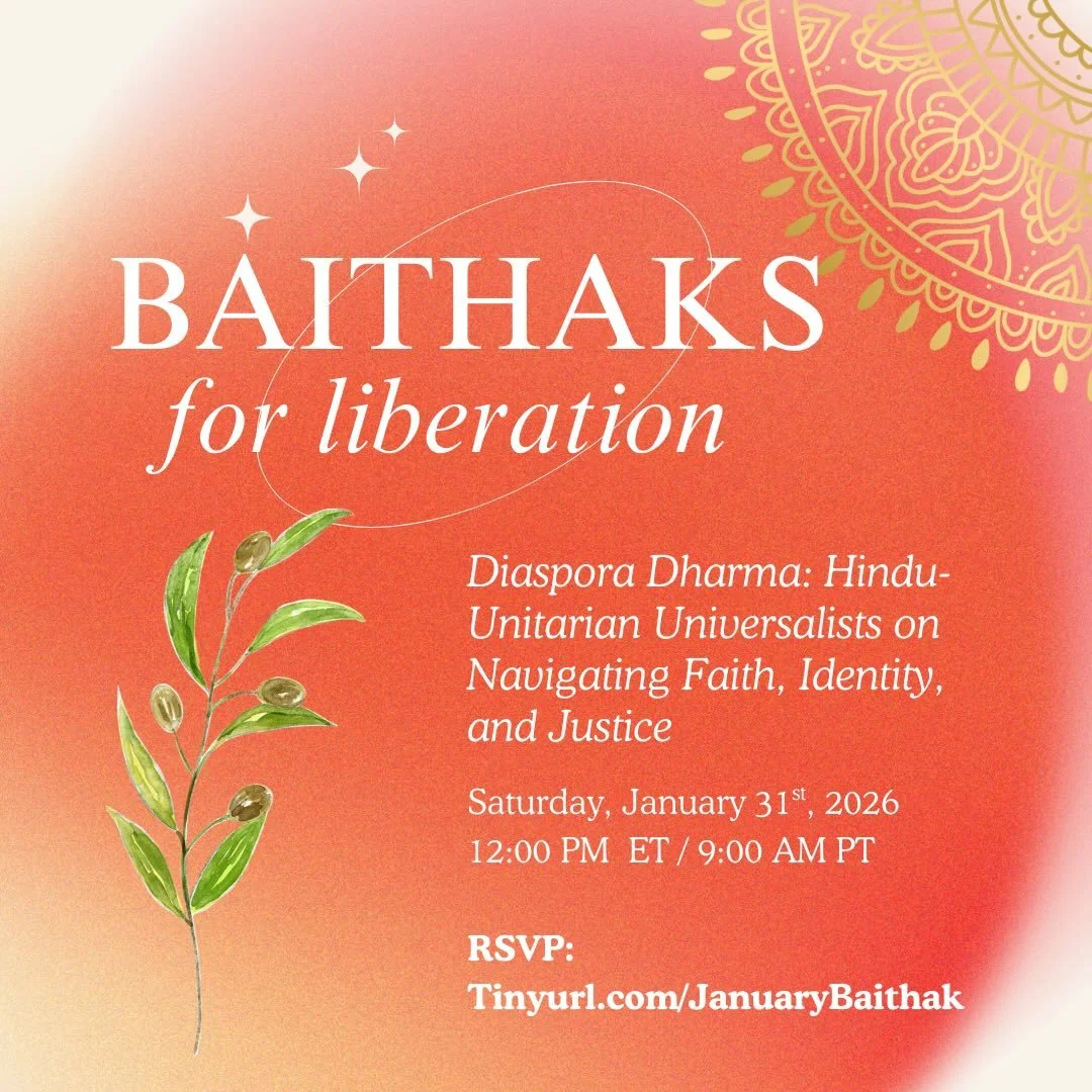 New Year, New Baithak for Liberation! ✨

Our January Baithak is a participatory workshop that explores how Hinduism shapes our understanding of the self, our relationship with nature, and the divine &mdash; and how these insights guide our responsibi