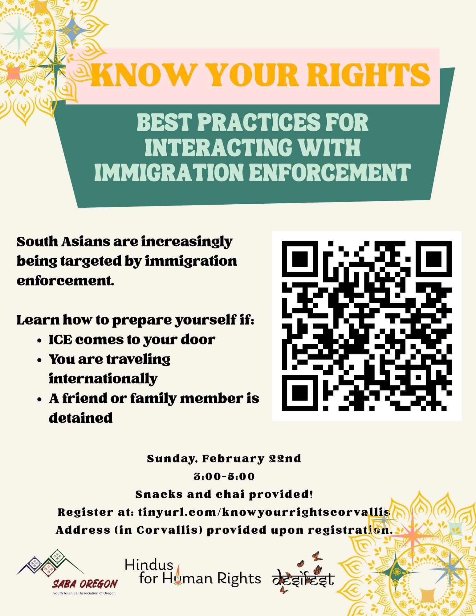 Know Your Rights: Best Practices for Interacting with Immigration Enforcement - Corvallis, OR