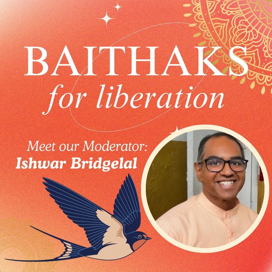 Our February baithak is one week away! 🧡 

Our baithak, which dives into how Hindu teachings can offer insights into migrant justice, is moderated by Ishwar Bridgelal, a migrant rights advocate who brings his trauma-informed lens to Hindus for Human