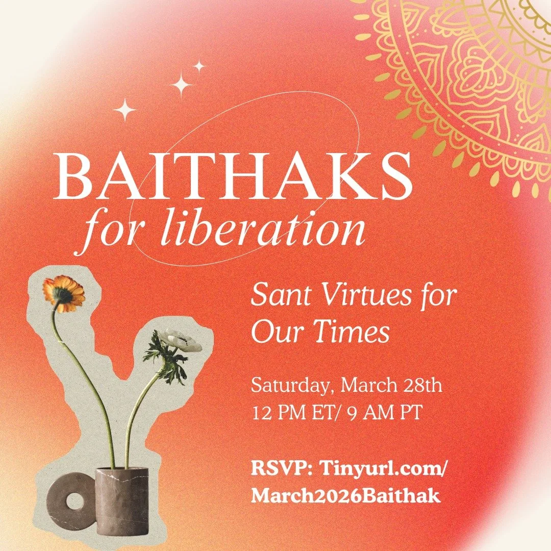 JOIN US for our March Baithak where we will be in conversation with Anantanand Rambachan on themes from his newly published book- The Way of the Sant: Virtues for All Humanity. 🧡📚️✨ 

We will explore the timeless wisdom of Hindu Sants to illuminate