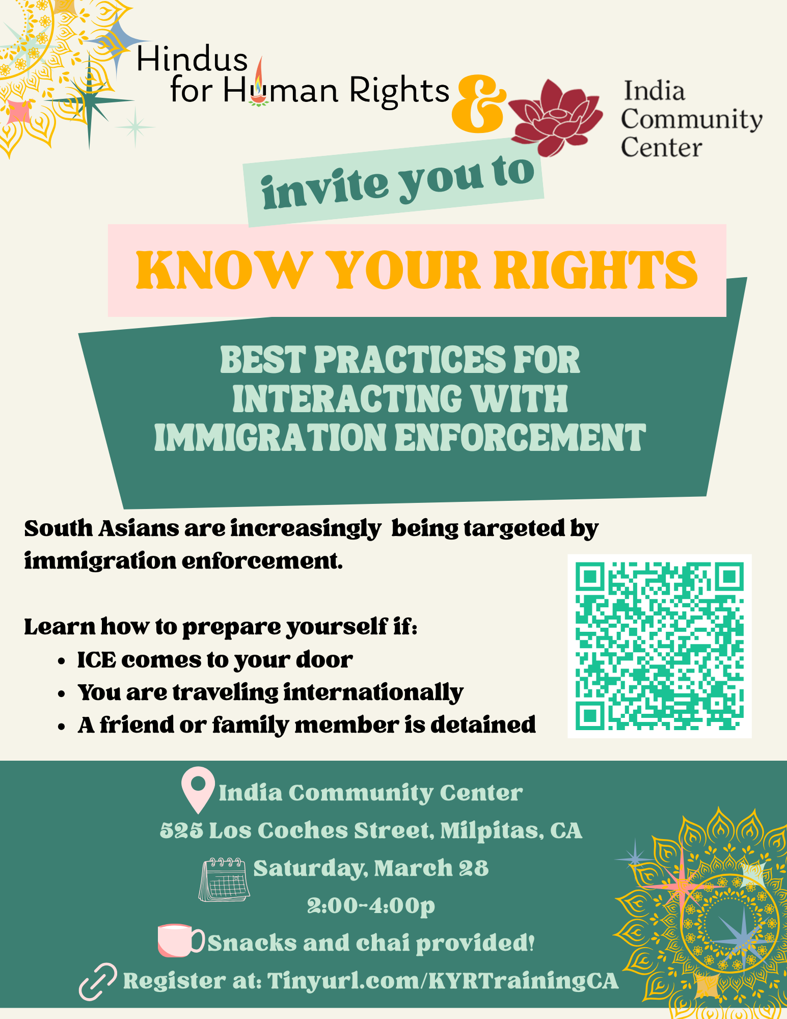 Know Your Rights: Best Practices for Interacting with Immigration Enforcement - Milpitas, CA