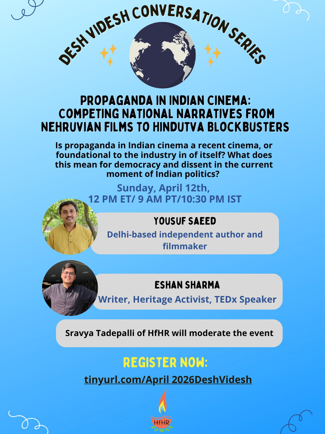 Propaganda in Indian Cinema: Competing National Narratives from Nehruvian Films to Hindutva Blockbusters: 12 PM ET / 9 AM PT / 10:30 PM IST
