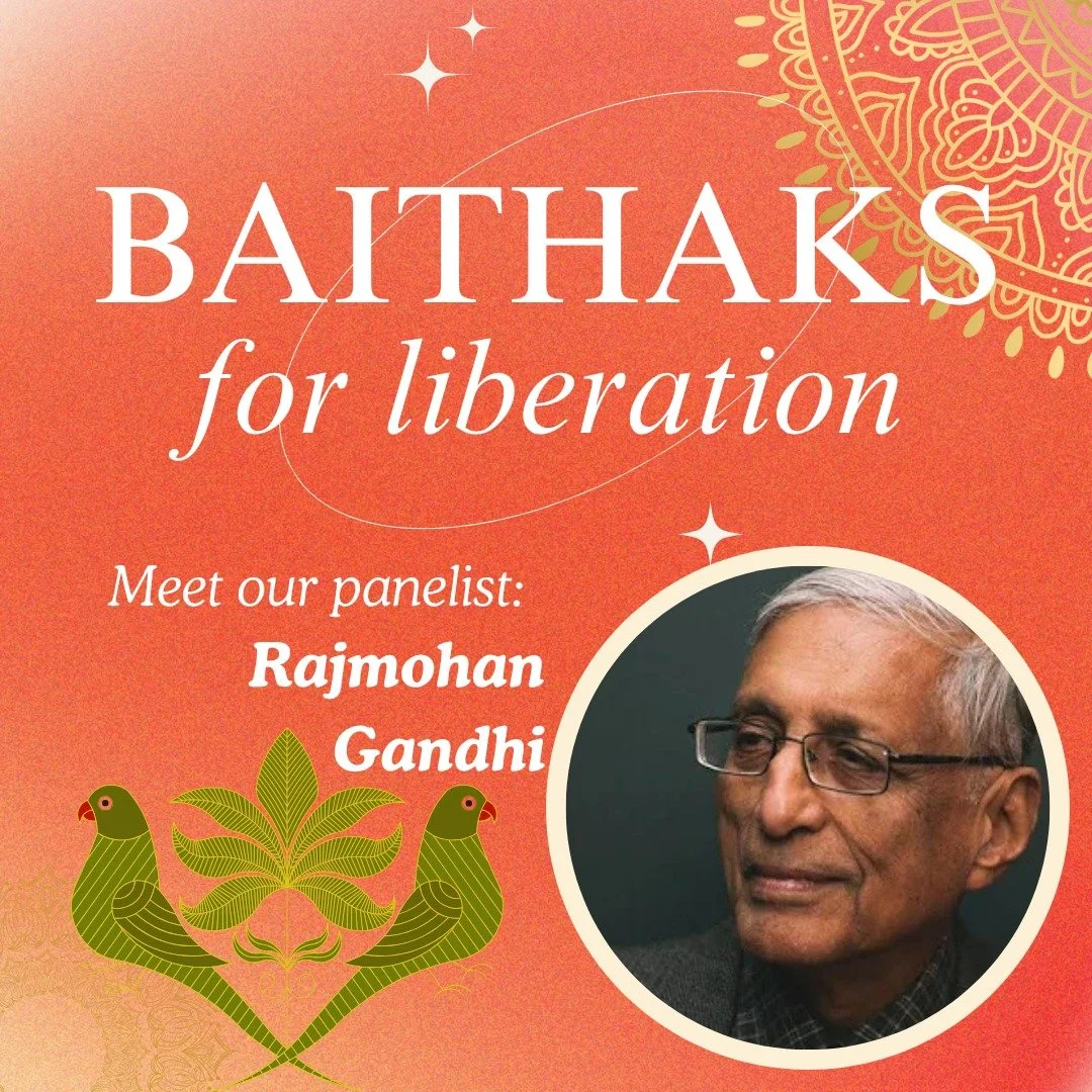 Meet Rajmohan Gandhi, our Advisory Board member and the author of Do You Know Your Hinduism? Notes for Modern-Day Hindus. 📚️✨ 

Our April baithak will dive into Rajmohan-ji's new book; in particular, what it means to be Hindu today, and how we engag