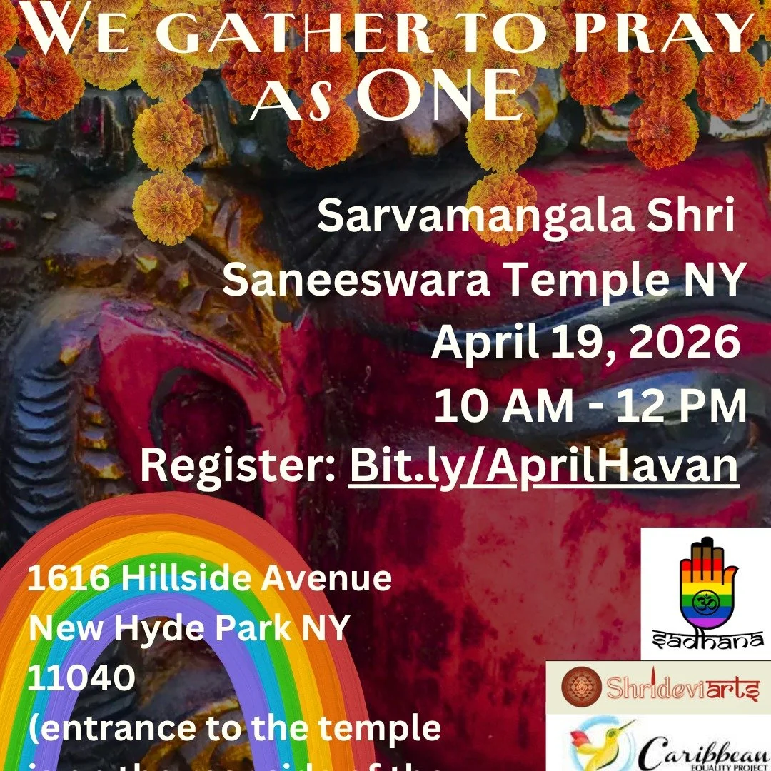 Join us at Sarvamgala Sri Saneeswara Temple on April 19th morning for a lovely inclusive havan including a performance by Pandita Pratima Doobay (@shrideviarts), a devotional singer and interfaith Hindu priest. Everyone is welcome here regardless of 