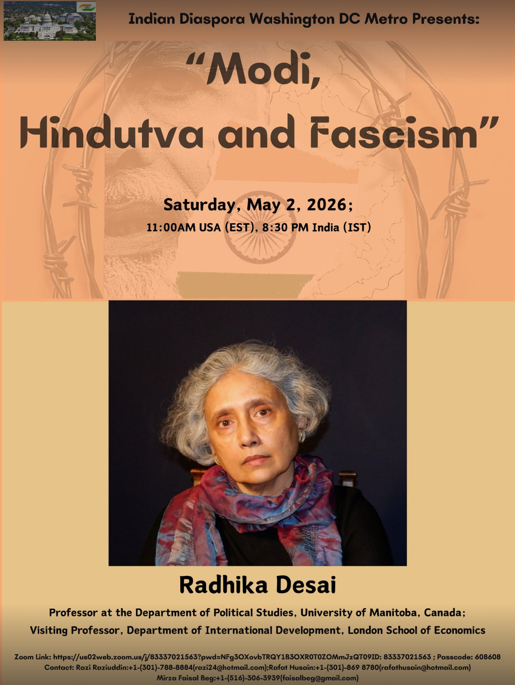 “Modi, Hindutva and Fascism” ONLINE: 11:00 AM ET / 8:30 PM IST