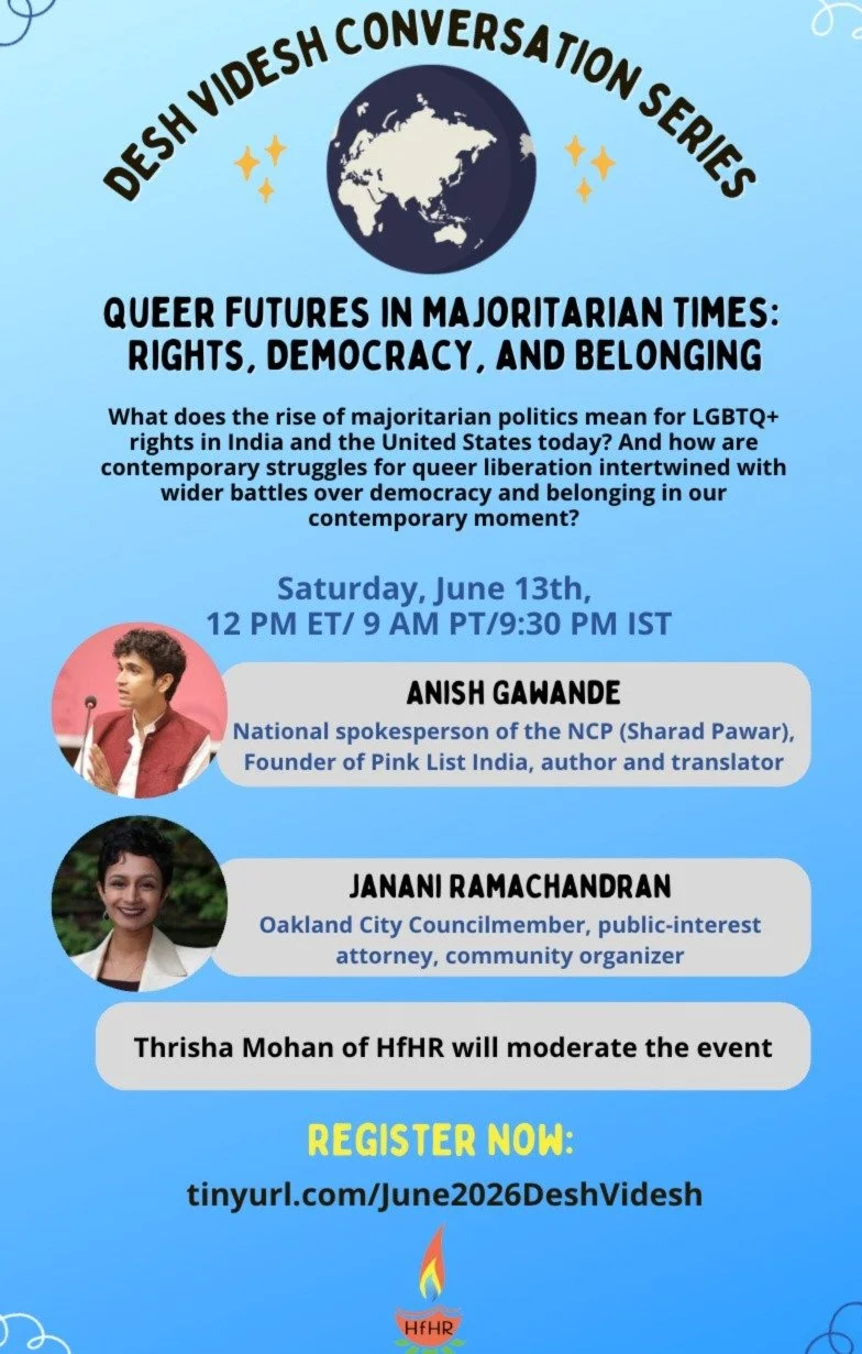 Queer Futures in Majoritarian Times: Rights, Democracy, and Belonging: 12 PM ET / 9 AM PT / 9:30 PM IST