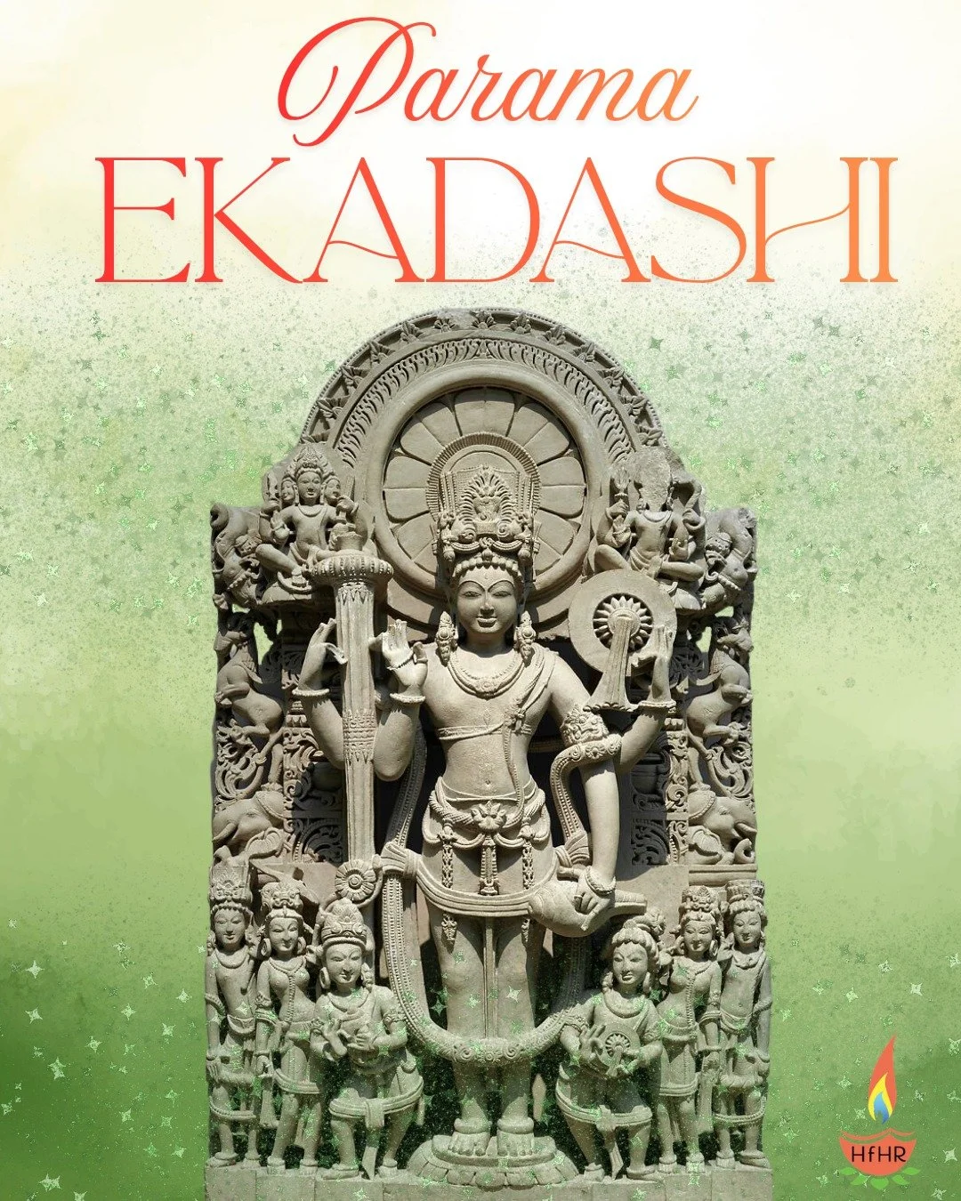 Parama Ekadashi is remembered through a story of a married couple facing the ultimate hardship with devotion, discipline, and care.

Its lesson is of spiritual companionship: sustaining one another with humility and courage.

May our practice become 