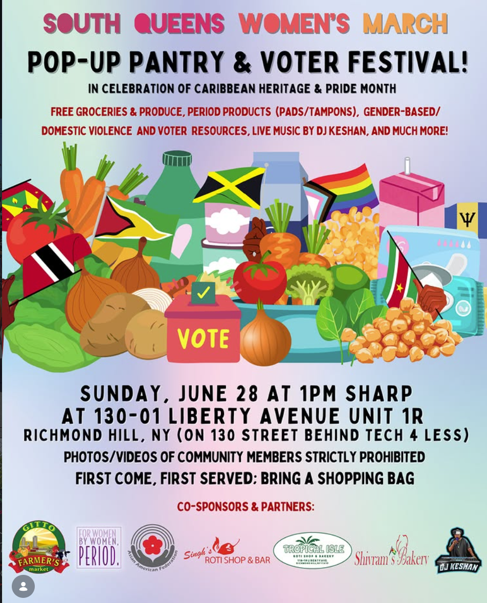 South Queens Women's March Pop-Up Pantry &amp; Voter Festival Sunday, June 28 1:00 PM in Queens NYC