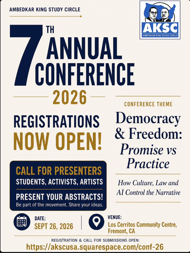 Register or submit an abstract: 7th Annual Ambedkar King Study Circle Conference