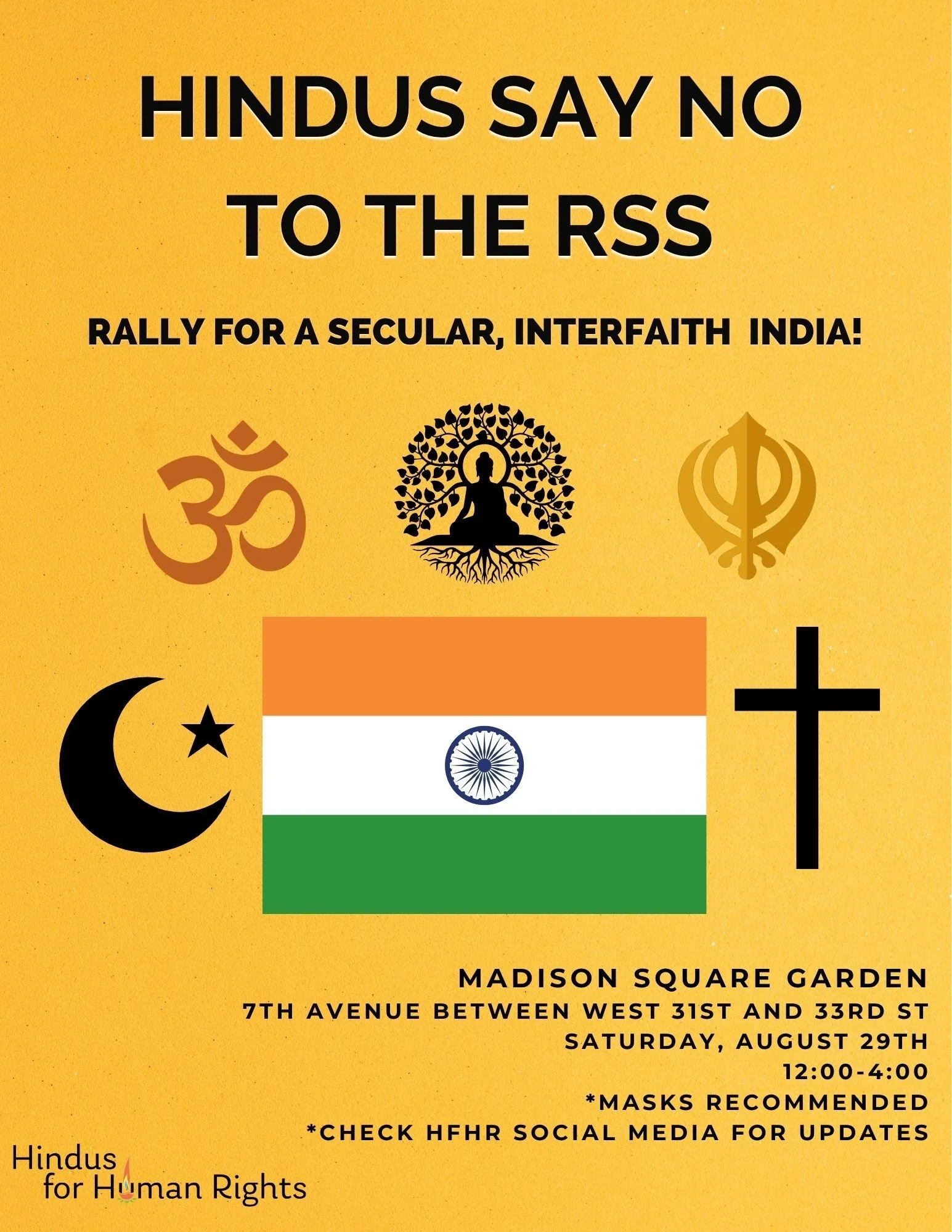Hindus Say No to the RSS: Rally for a Secular, Interfaith India - NYC