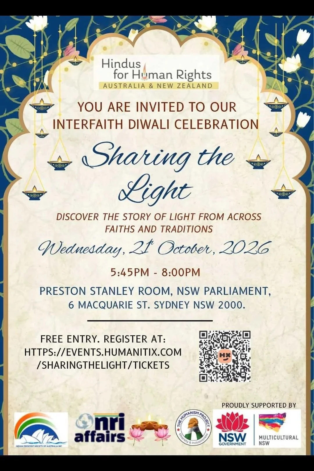 Sharing the Light: An Interfaith Diwali Celebration, Sydney AUS