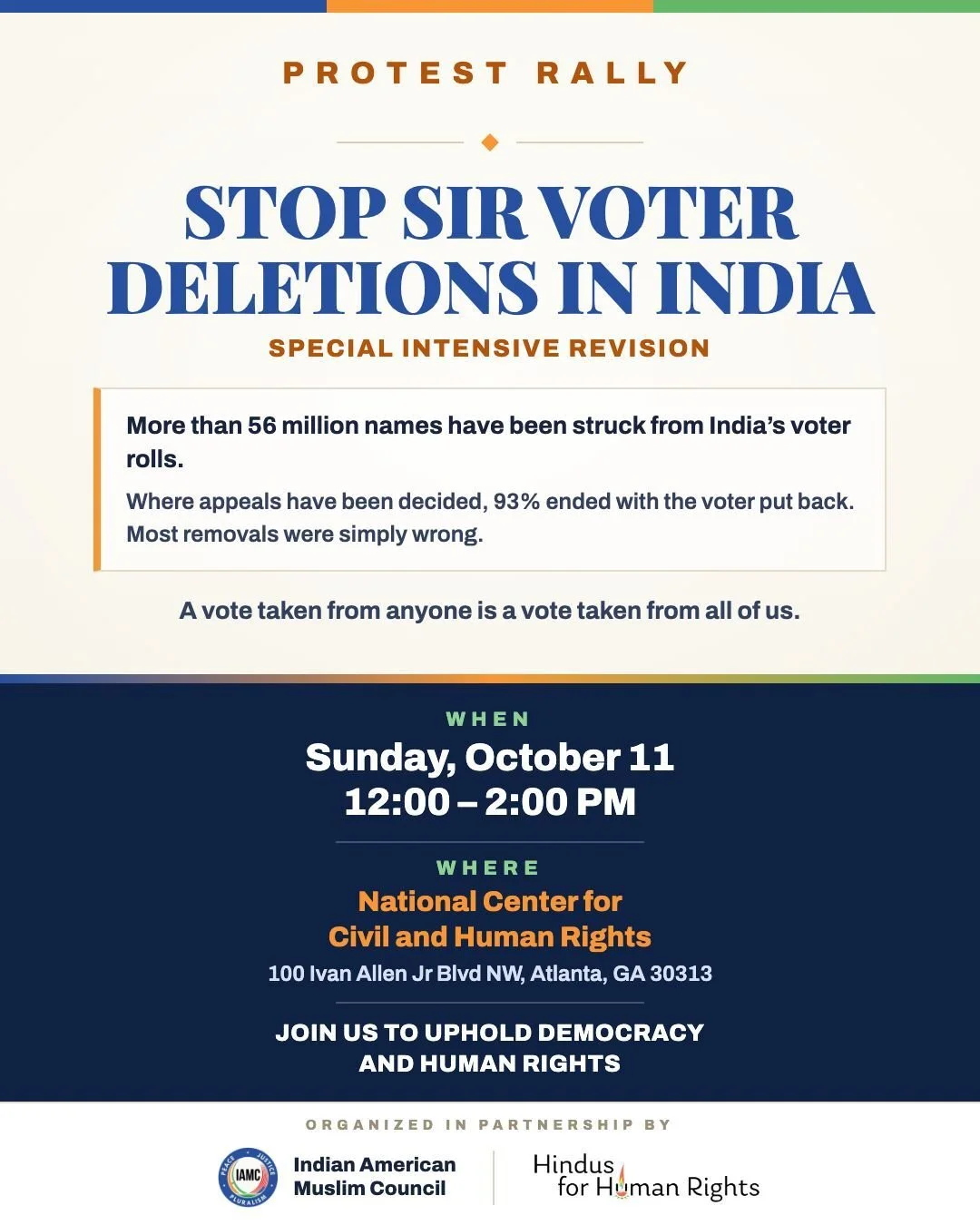 Atlanta: Save Indian Democracy Protest